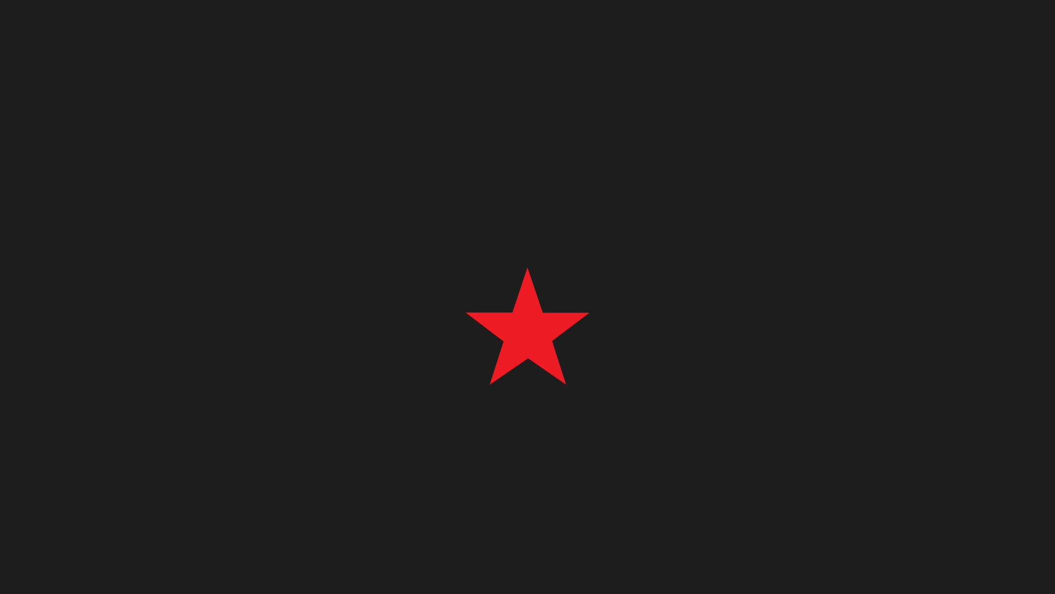 red five-pointed star, solid black background, minimalist, Full HD Desktop Wallpaper
