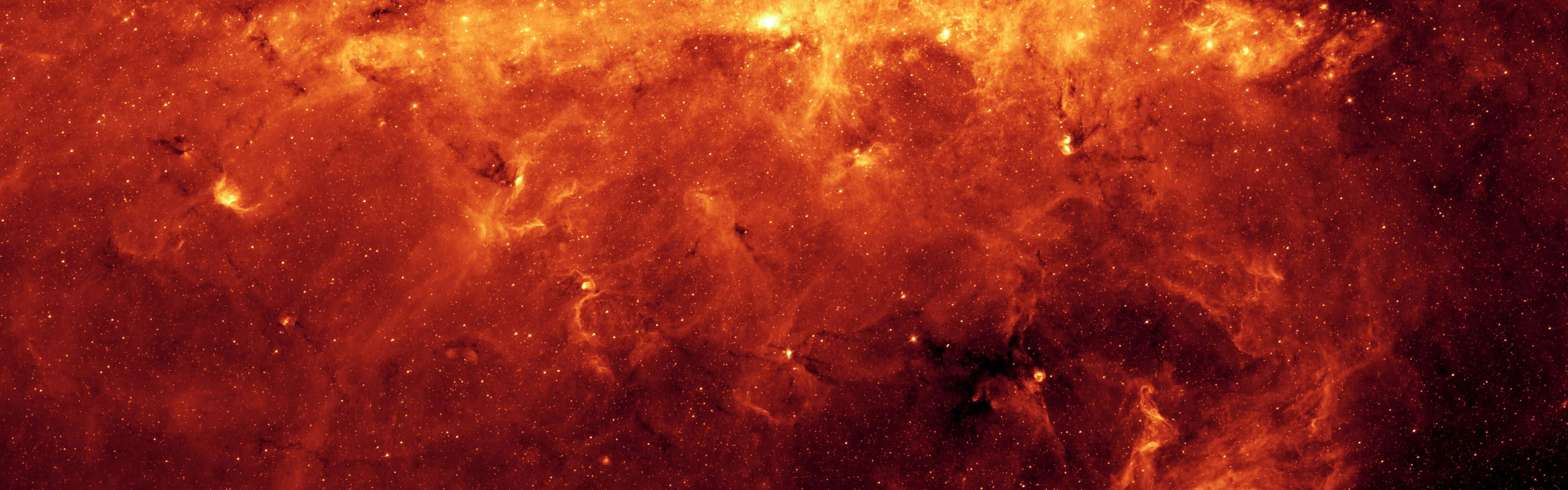 fiery sun, red and orange color, vibrant orange and red cosmic clouds, 2K Desktop Wallpaper