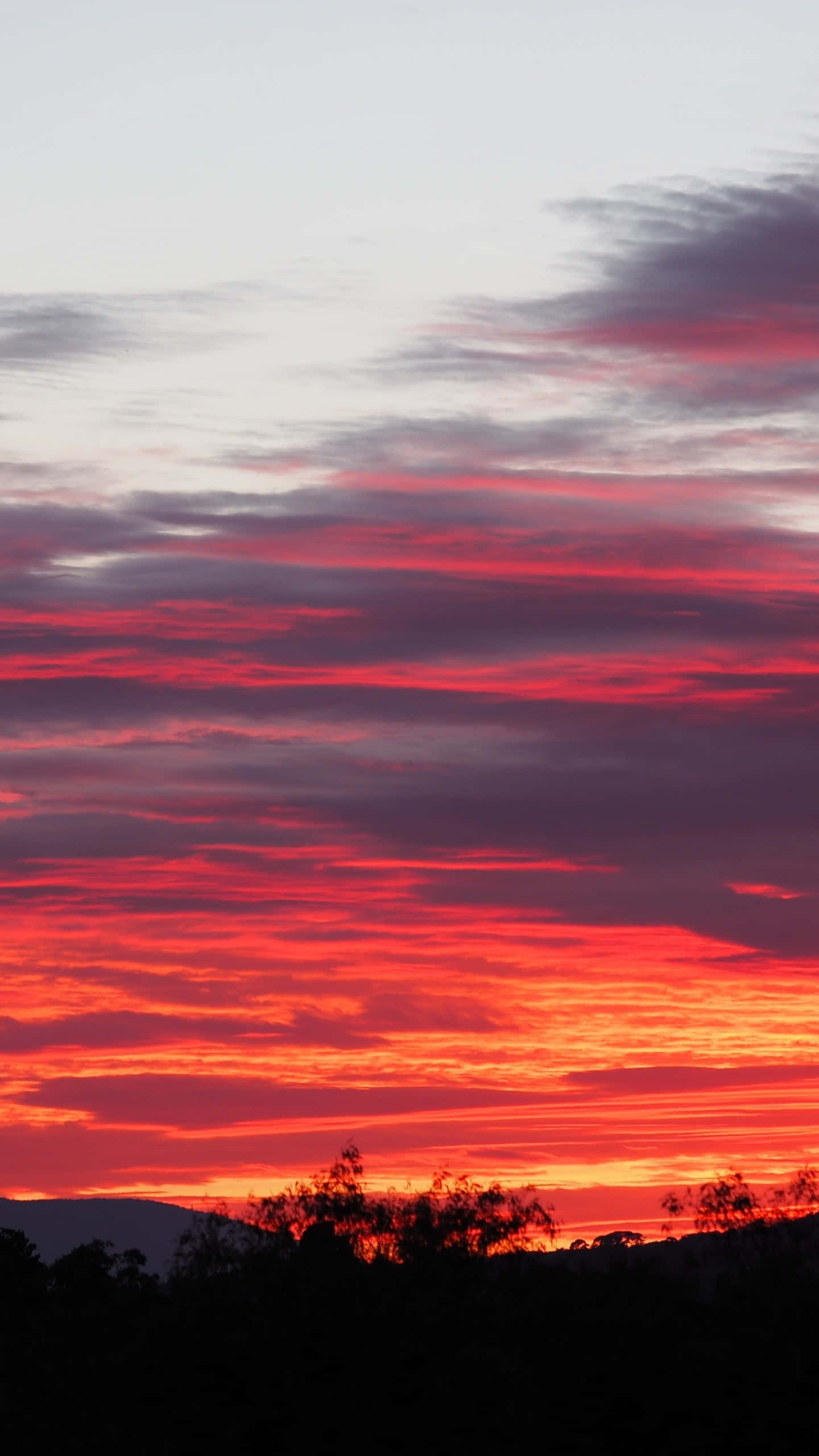red orange, purple clouds, twilight sky, 2K Phone Wallpaper