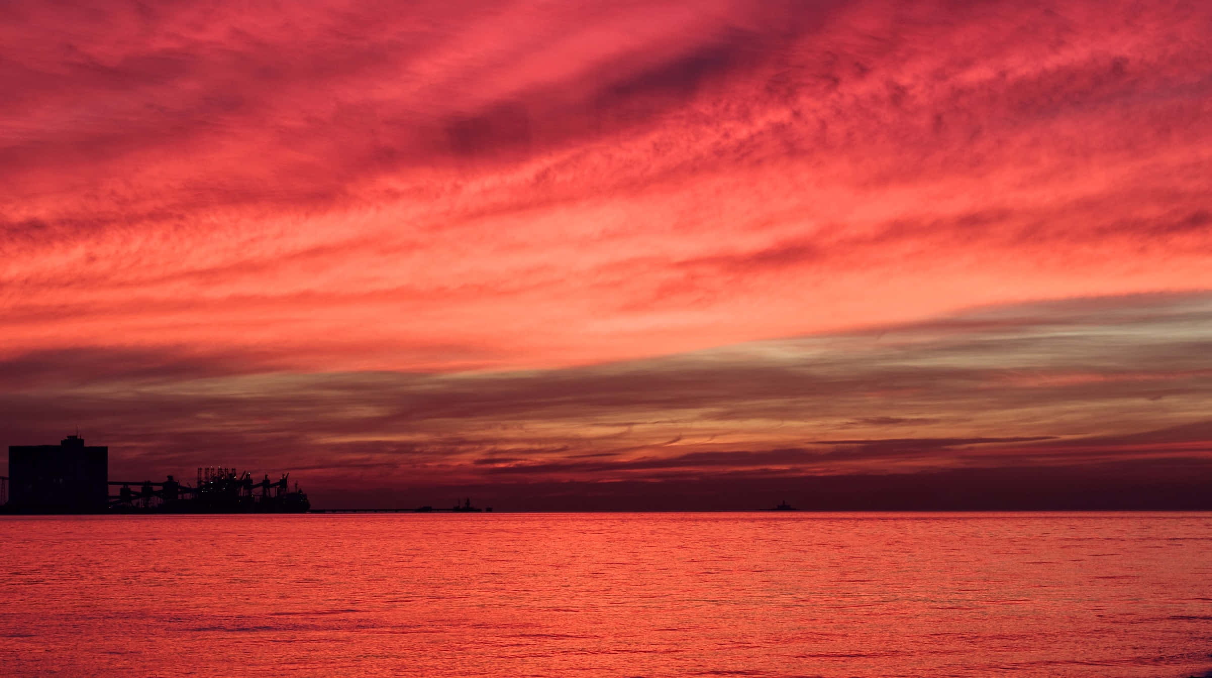 Red Sunset, fiery red sunset, sky, Full HD Desktop Wallpaper