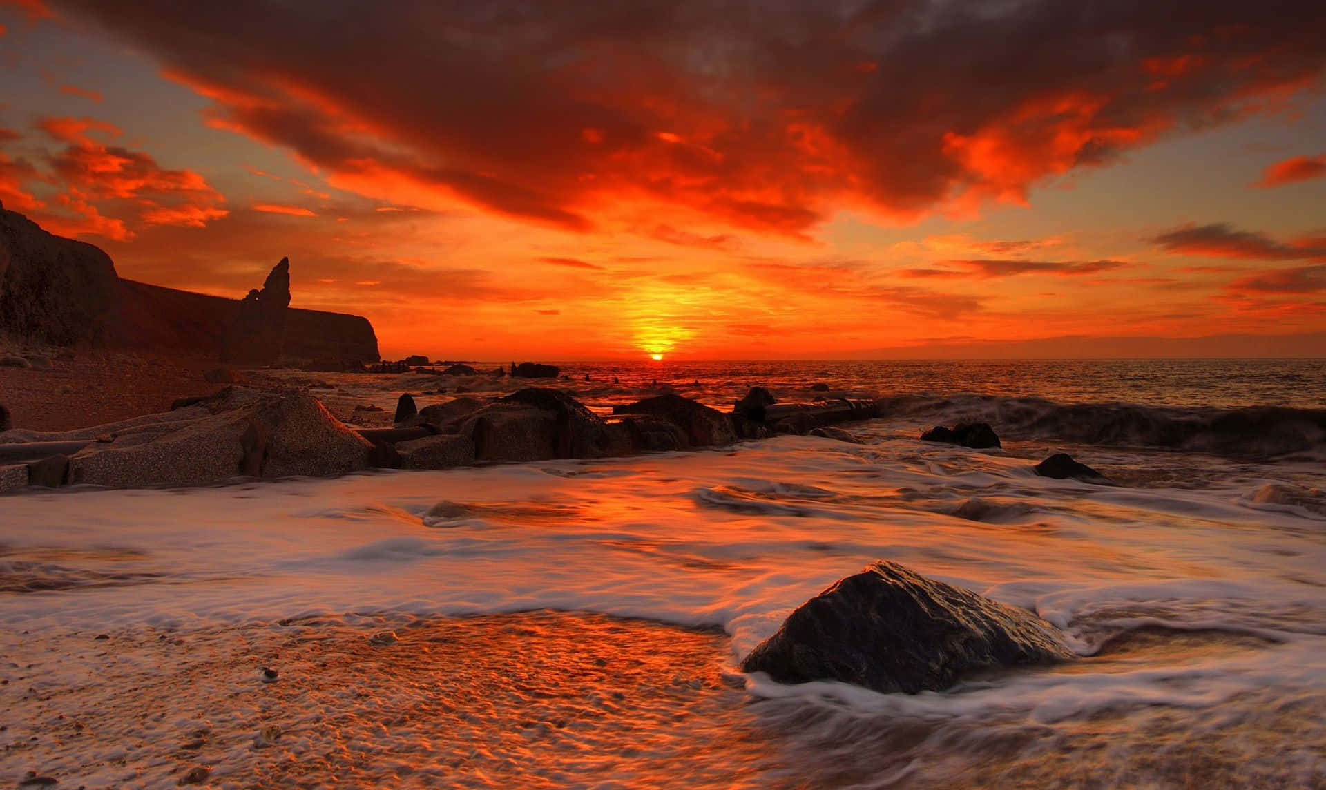 Red Sunset, orange, red, Full HD Desktop Wallpaper