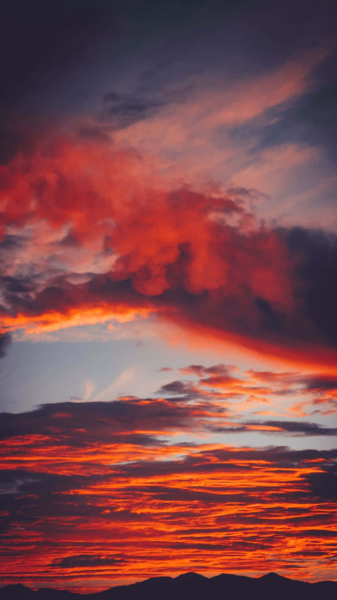 orange sunset, twilight sky, vibrant orange, Full HD Phone Wallpaper