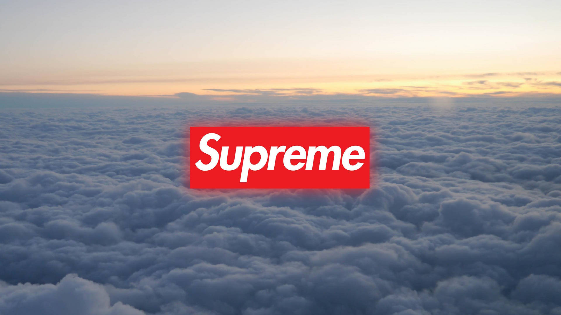 Red Supreme, Supreme logo, high clouds, Full HD Desktop Wallpaper