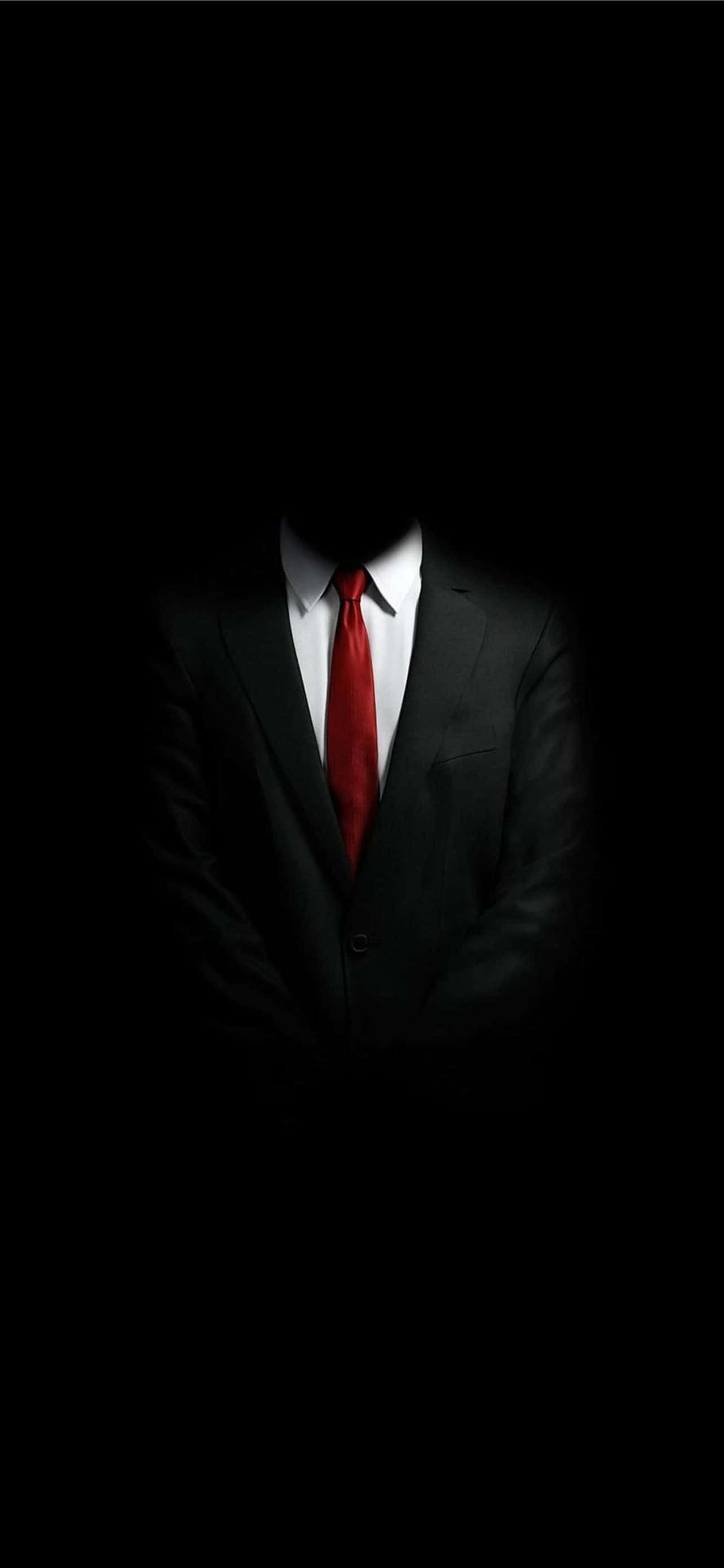black suit, red tie, total darkness, 2K Phone Wallpaper