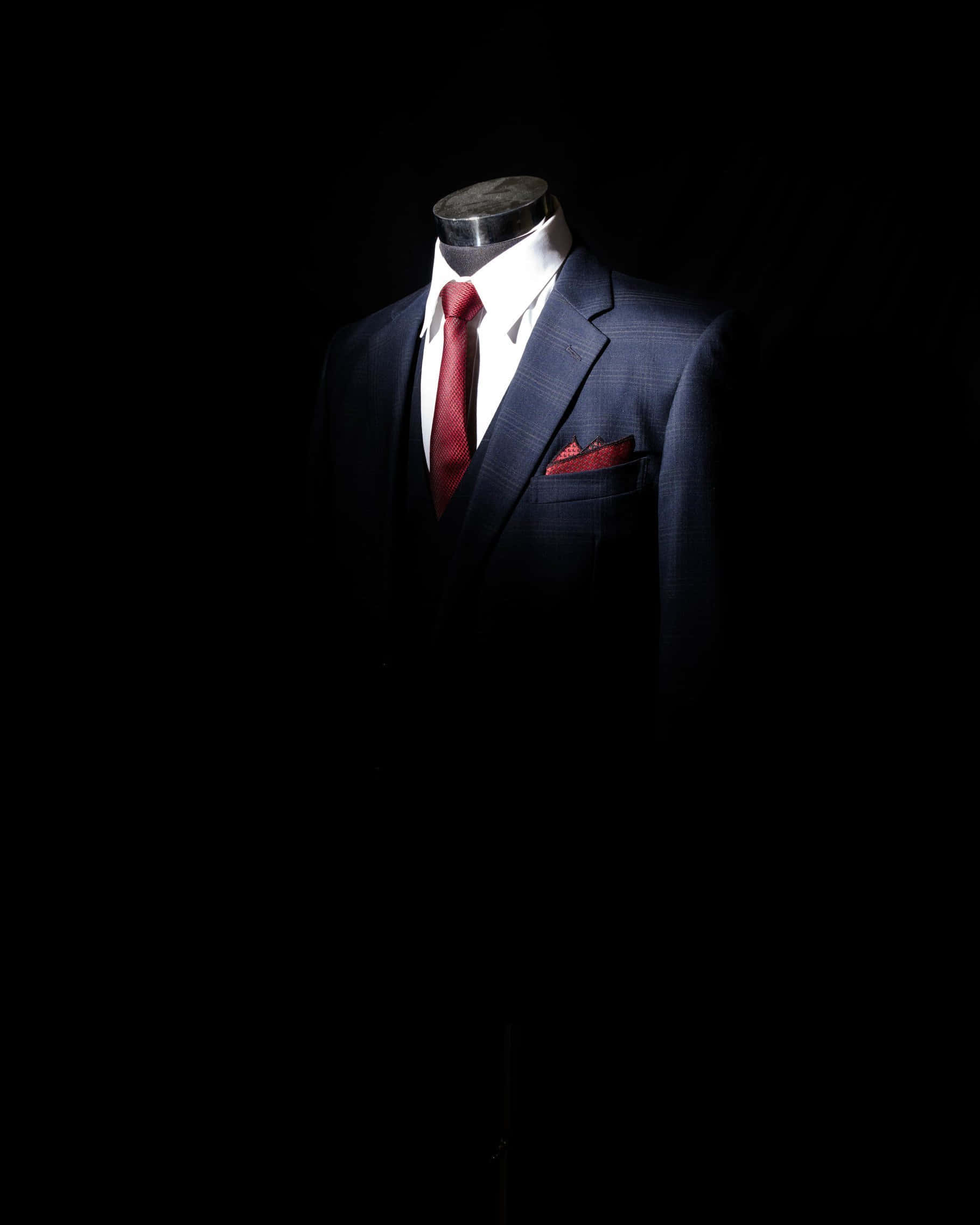 navy suit, red tie, pocket square, Full HD Phone Wallpaper