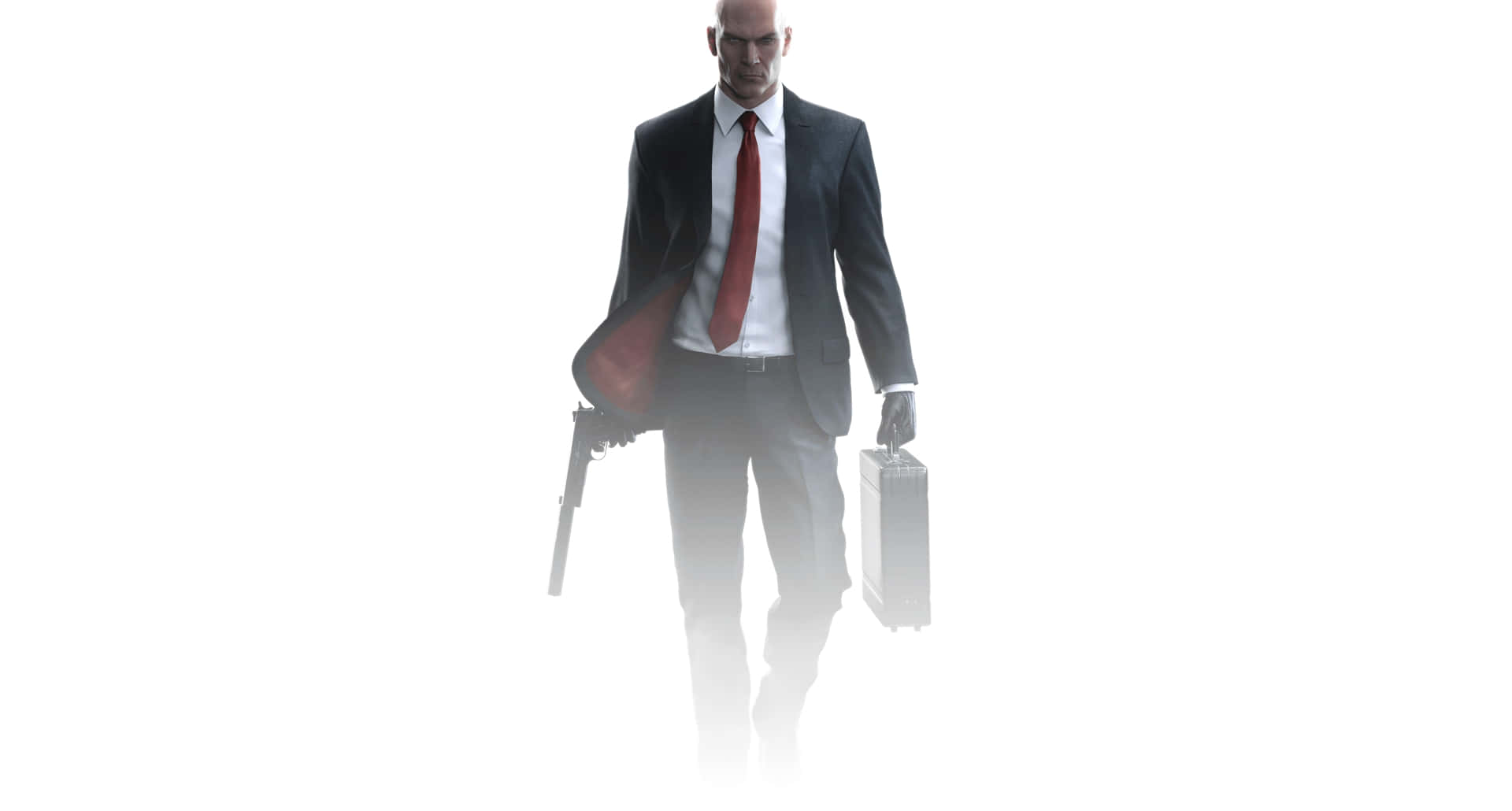 red tie, bald man, dark suit, Full HD Desktop Wallpaper
