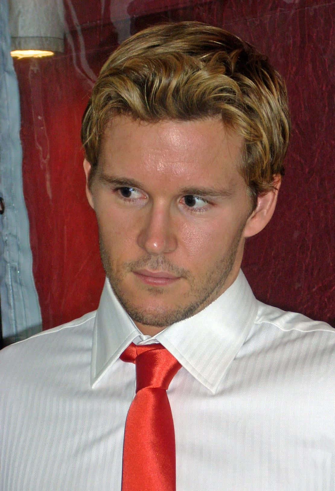 blonde man, white shirt, red tie, HD Phone Wallpaper