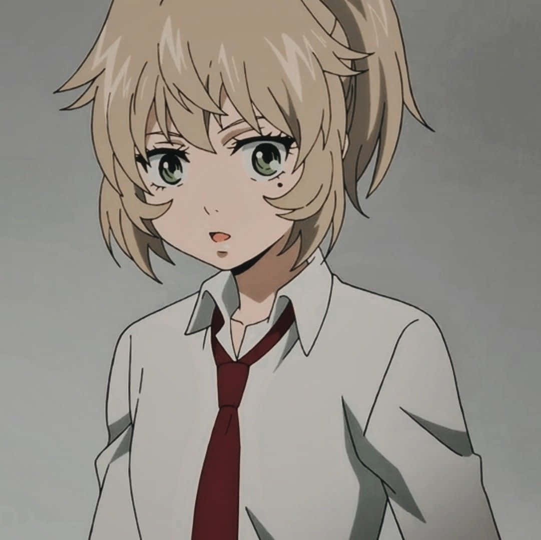 animated blonde character, red tie, anime girl, SD Desktop Wallpaper
