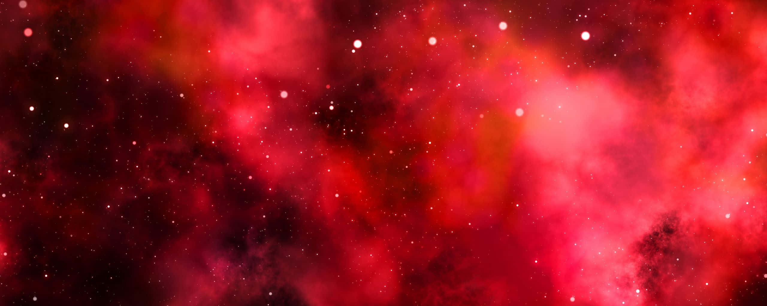Red Ultra Wide HD, vibrant red cosmic nebula, glowing clouds, 2K Desktop Wallpaper