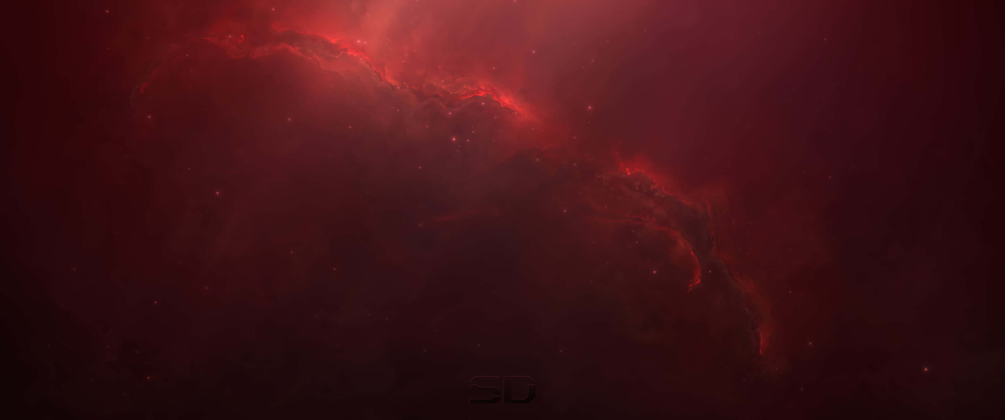 Red Ultra Wide HD, cosmic nebula, deep red, 2K Desktop Wallpaper