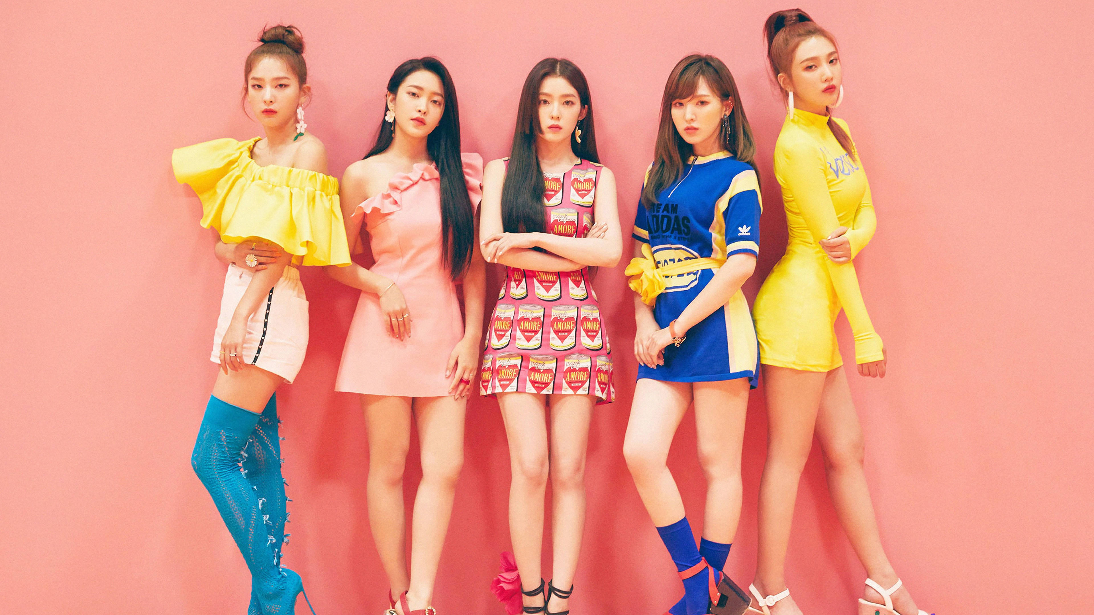 Red Velvet, girl group, pink backdrop, 4K Desktop Wallpaper