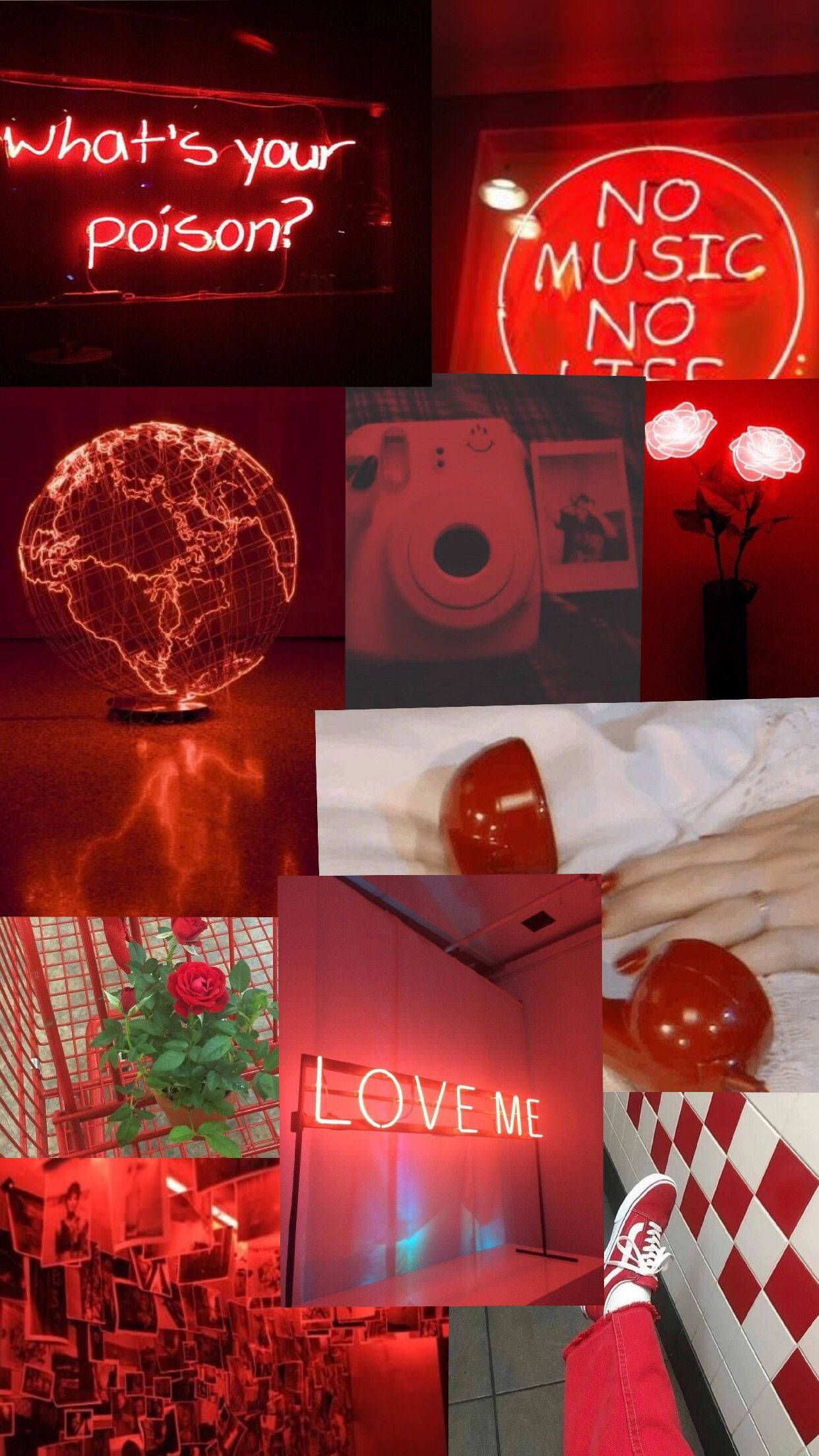 Red Tomboy Aesthetic, red neon, glowing signs, Full HD Phone Wallpaper