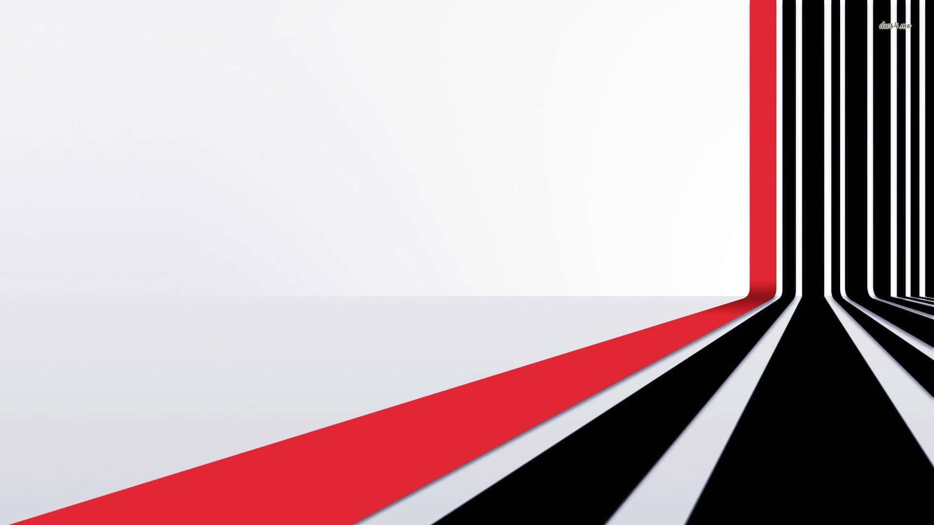 red white and black abstract, geometric abstract composition, converging black white and red stripes, Full HD Desktop Wallpaper