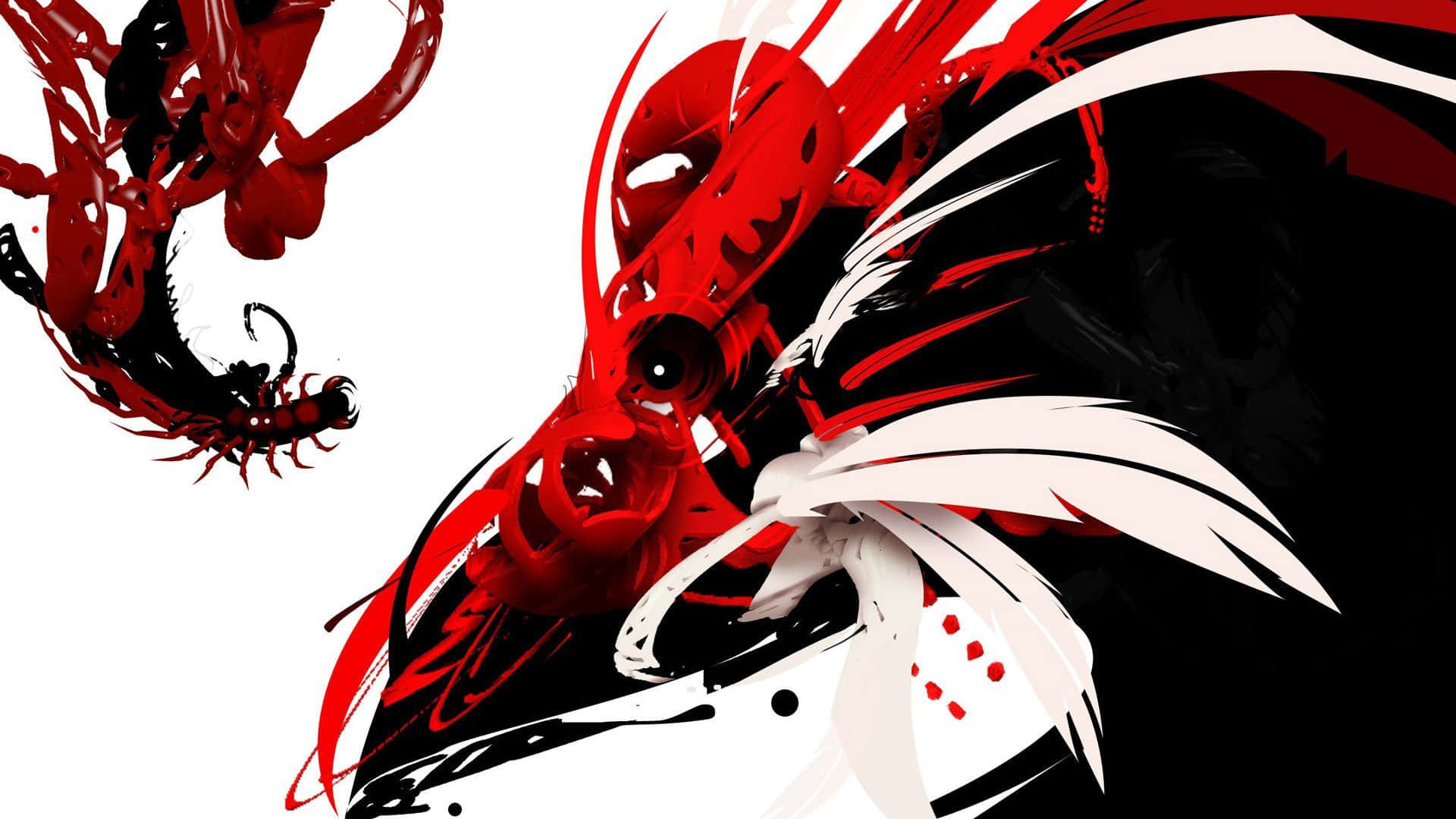 red, white, black, Full HD Desktop Wallpaper