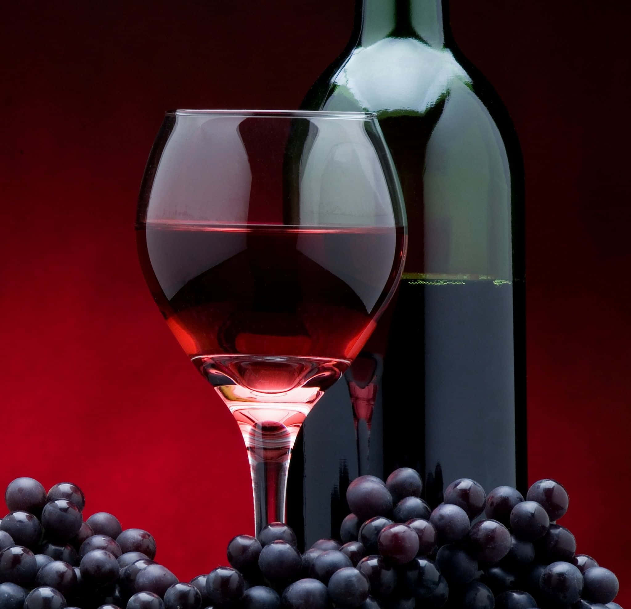 red wine glass, red wine, bottle, Full HD Desktop Wallpaper
