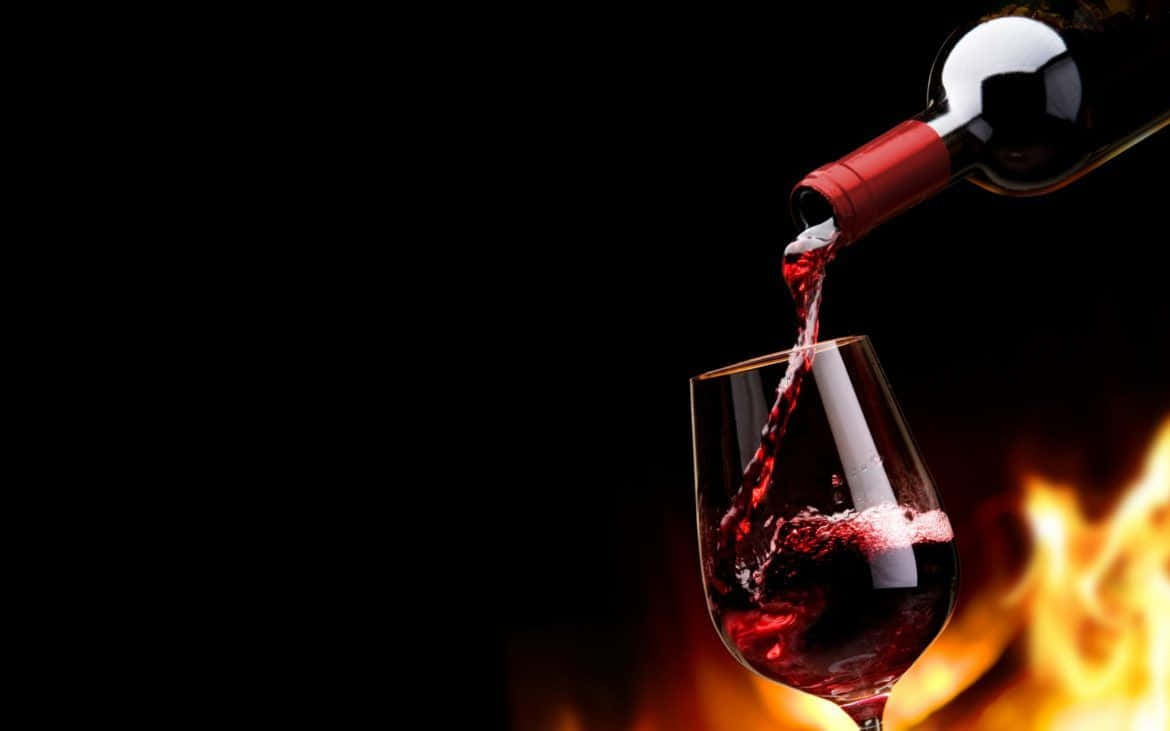red wine glass, wooden table, dark backdrop, SD Desktop Wallpaper