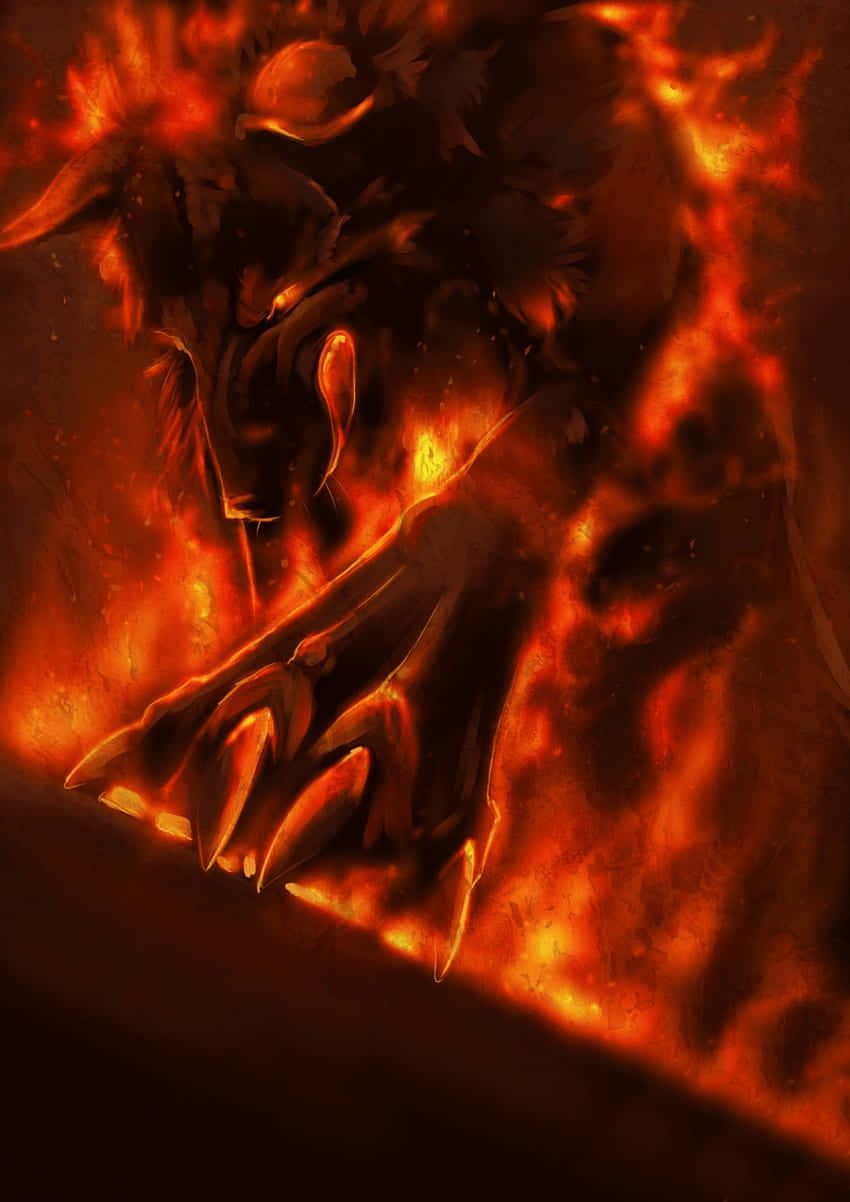 Red Wolf, 850 x 1202, glowing eyes, SD Phone Wallpaper