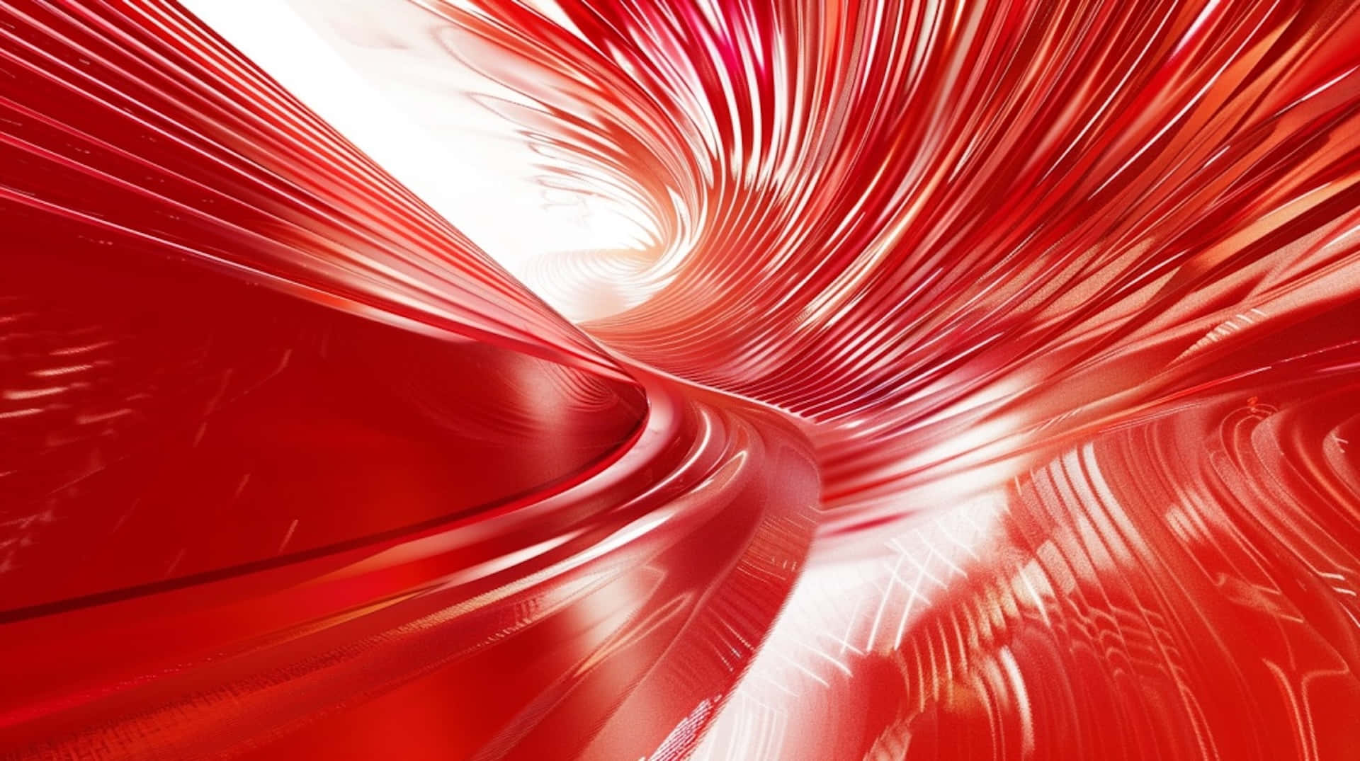 Red Y2k, glossy red ribbons, bright white core, Full HD Desktop Wallpaper