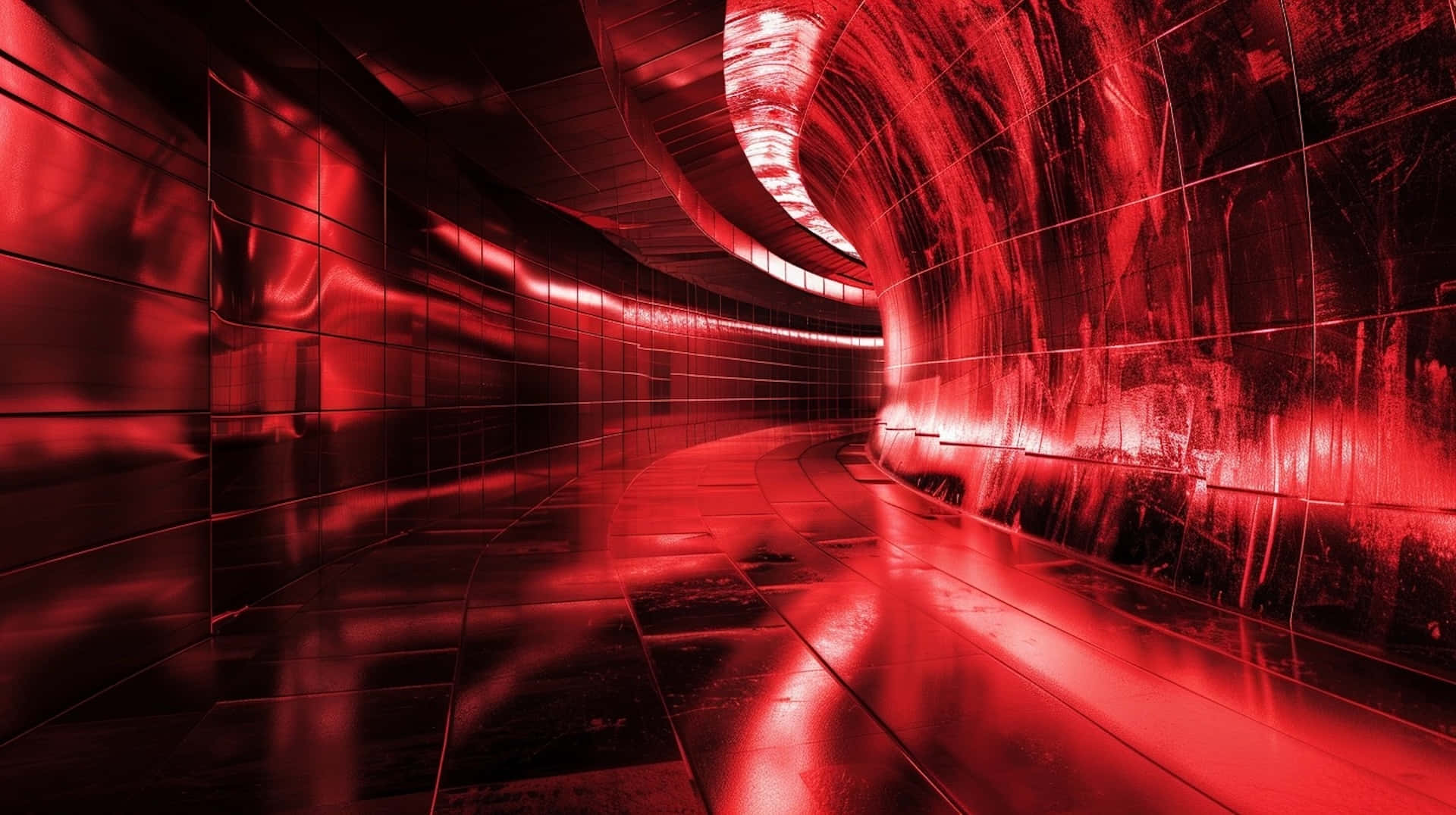 Red Futuristic Tunnel Lights, Y2 K Aesthetic, crimson light, Full HD Desktop Wallpaper
