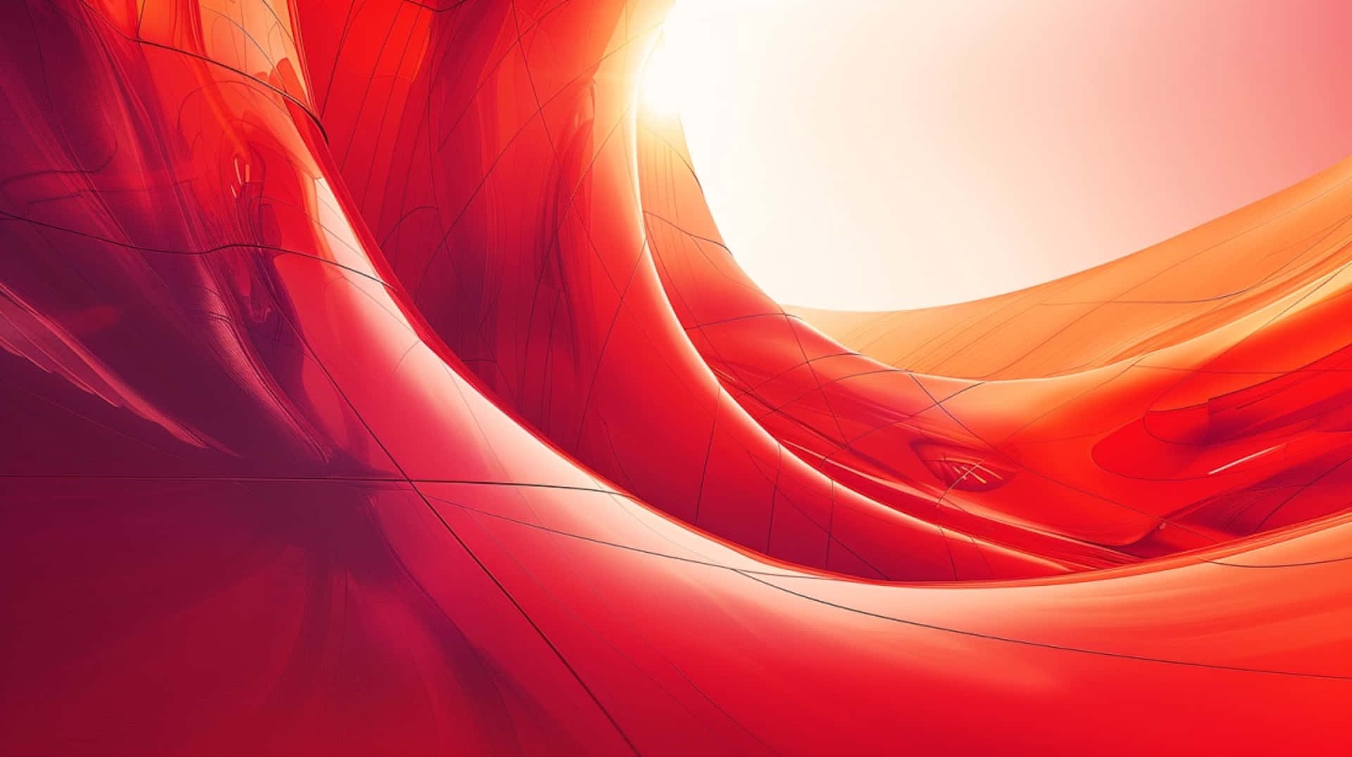 Red Y2k, abstract red waves, translucent fabric, Full HD Desktop Wallpaper