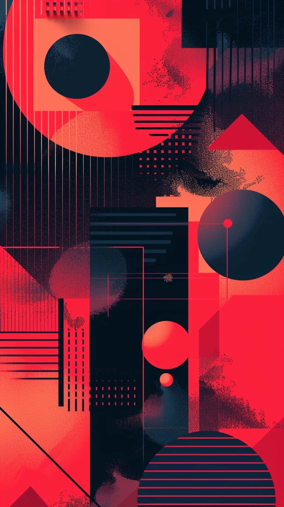 Red Y2k, abstract art, bold red geometric shapes, Full HD Phone Wallpaper