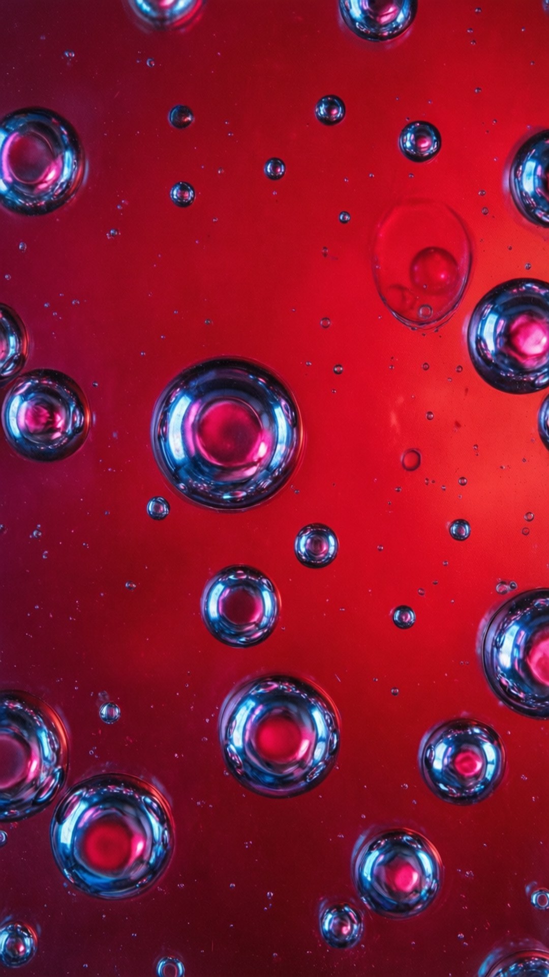 Red Y2K, metallic bubbles, shiny, Full HD Phone Wallpaper