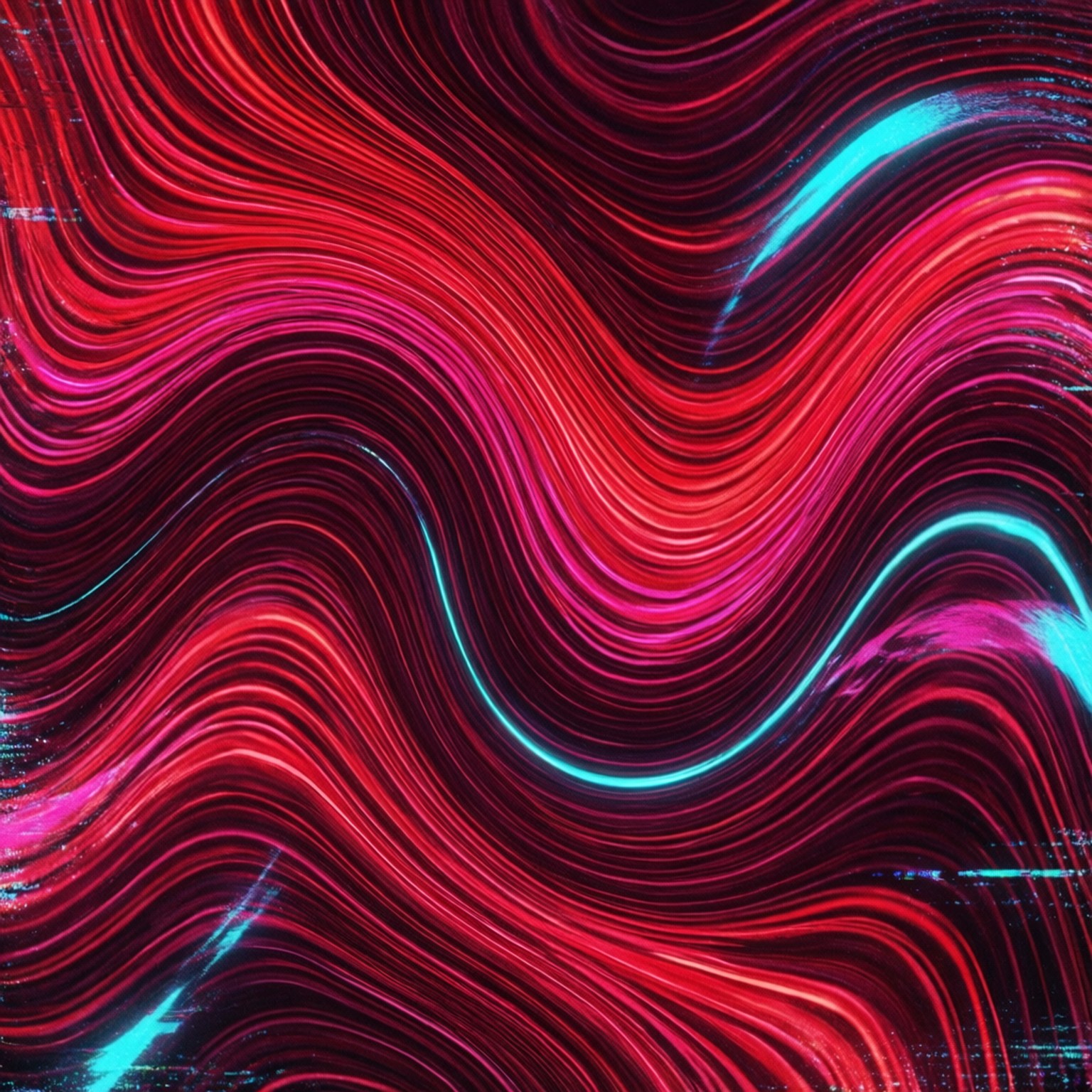Red Y2K, wavy red motion, neon accents, HD Desktop Wallpaper