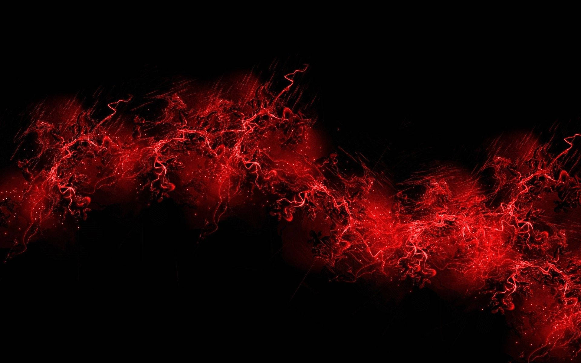 vibrant red, electric energy, pitch black void, Full HD Desktop Wallpaper