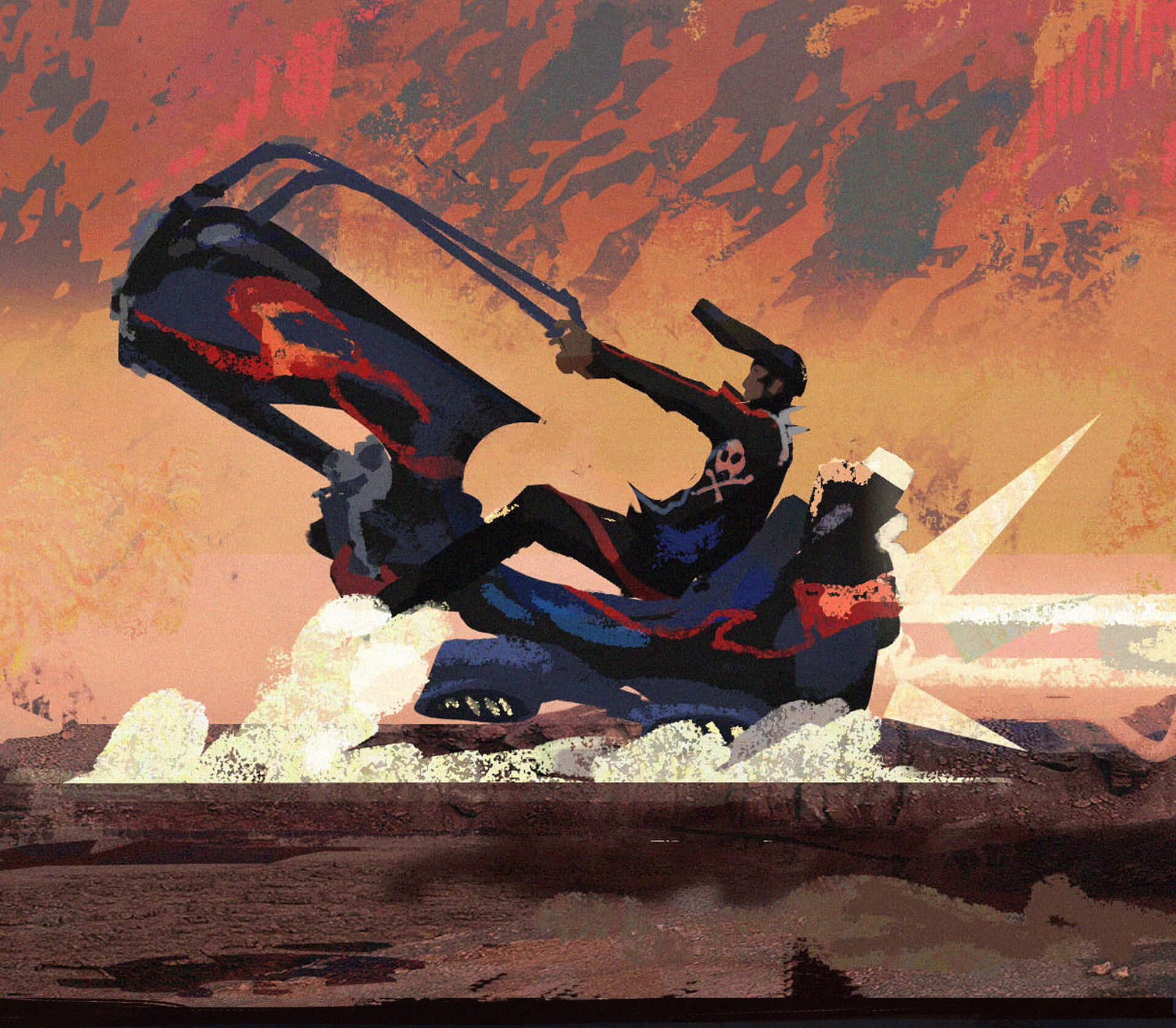 Redline, futuristic motorcycle, desert, Full HD Desktop Wallpaper