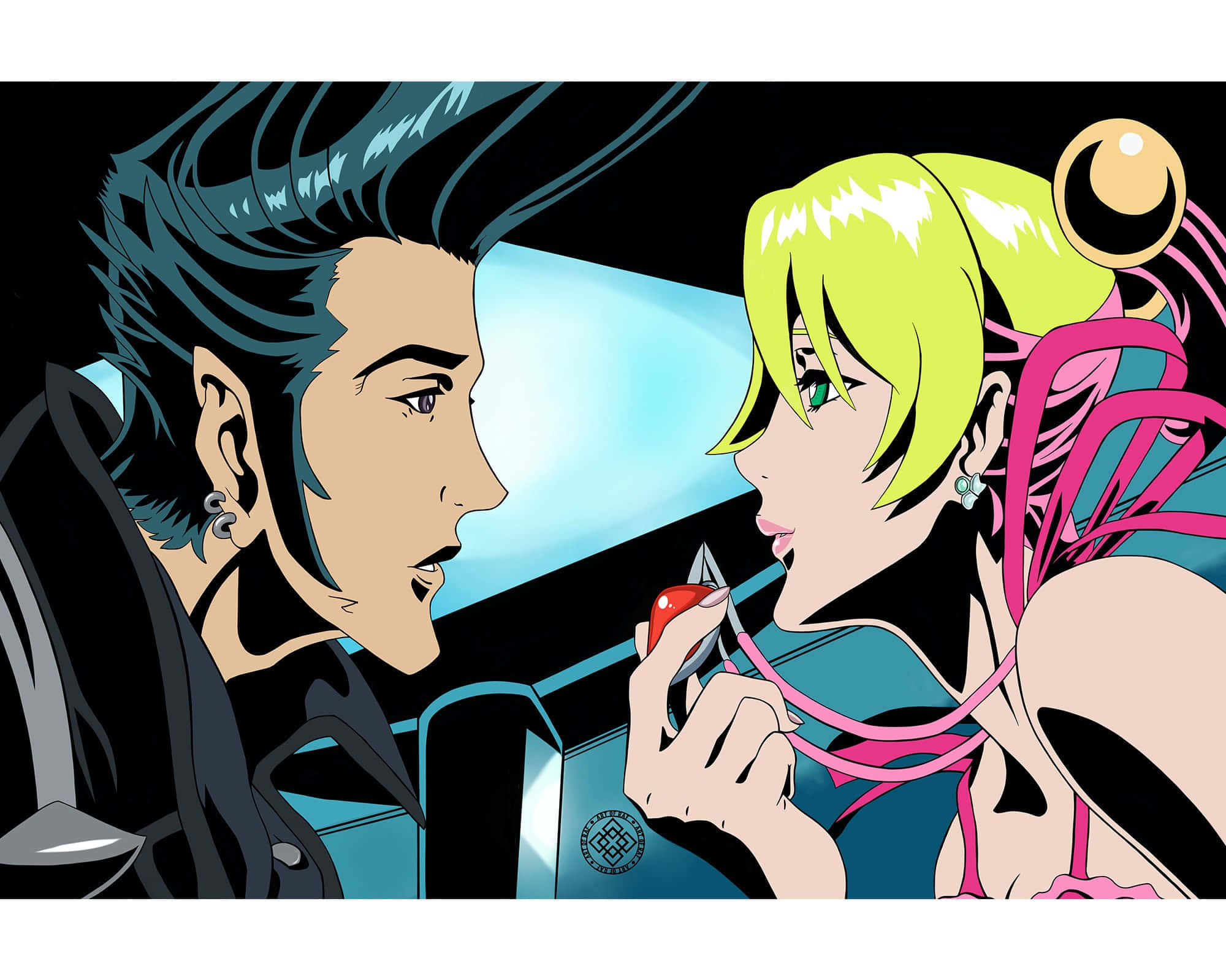 Redline 2000, blue, anime characters, Full HD Desktop Wallpaper