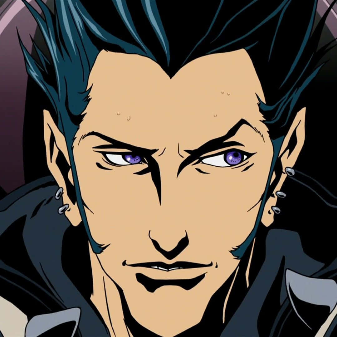 Redline, 1080 x 1080, spiky blue hair, SD Desktop Wallpaper