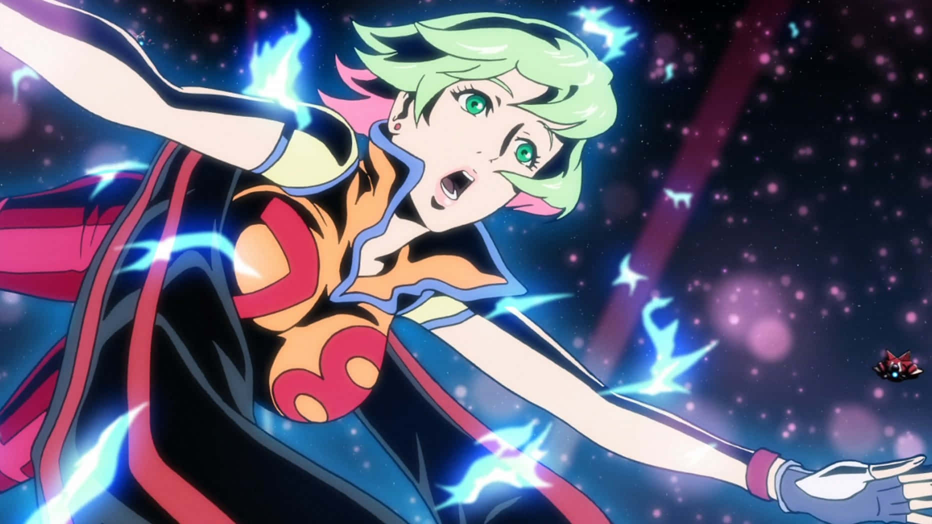 Redline, green-haired anime character, glowing eyes, HD Desktop Wallpaper