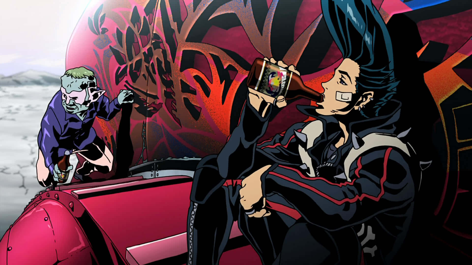 Redline, red car, anime characters, Full HD Desktop Wallpaper