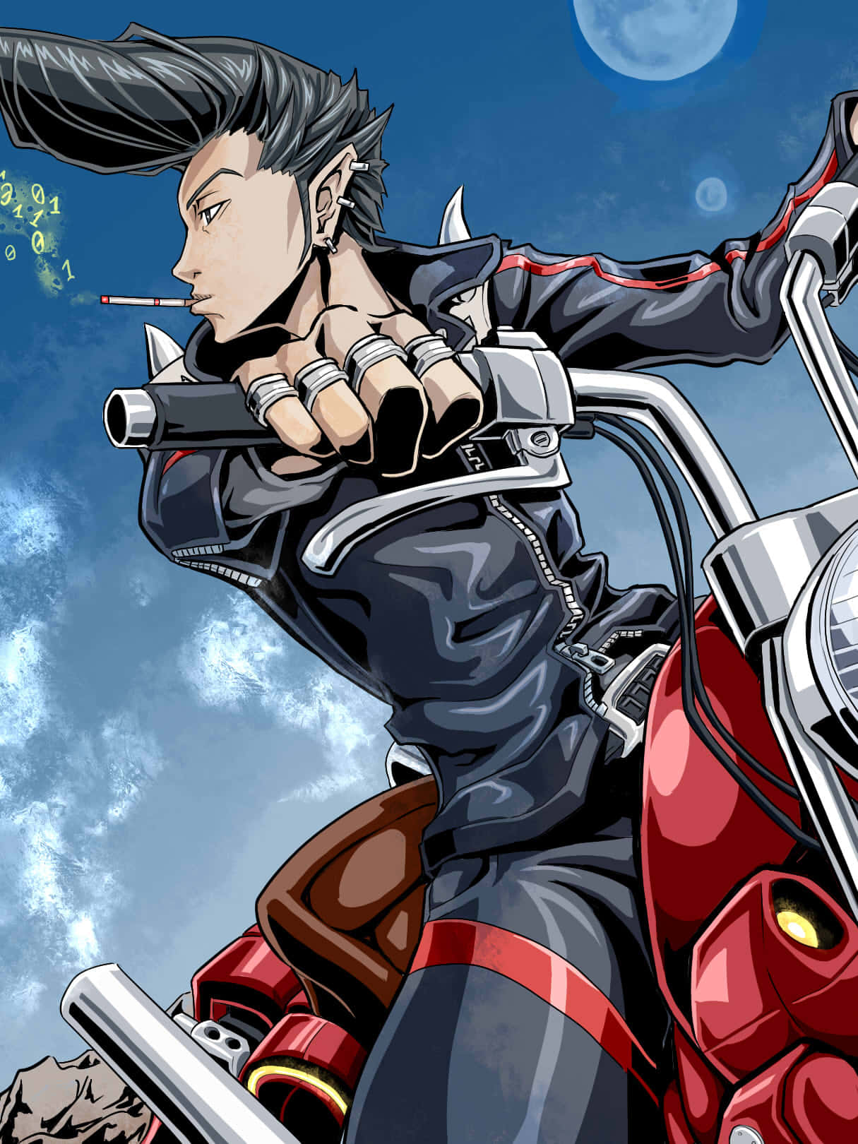 Redline, cyberpunk anime rider, spiky hair, HD Phone Wallpaper
