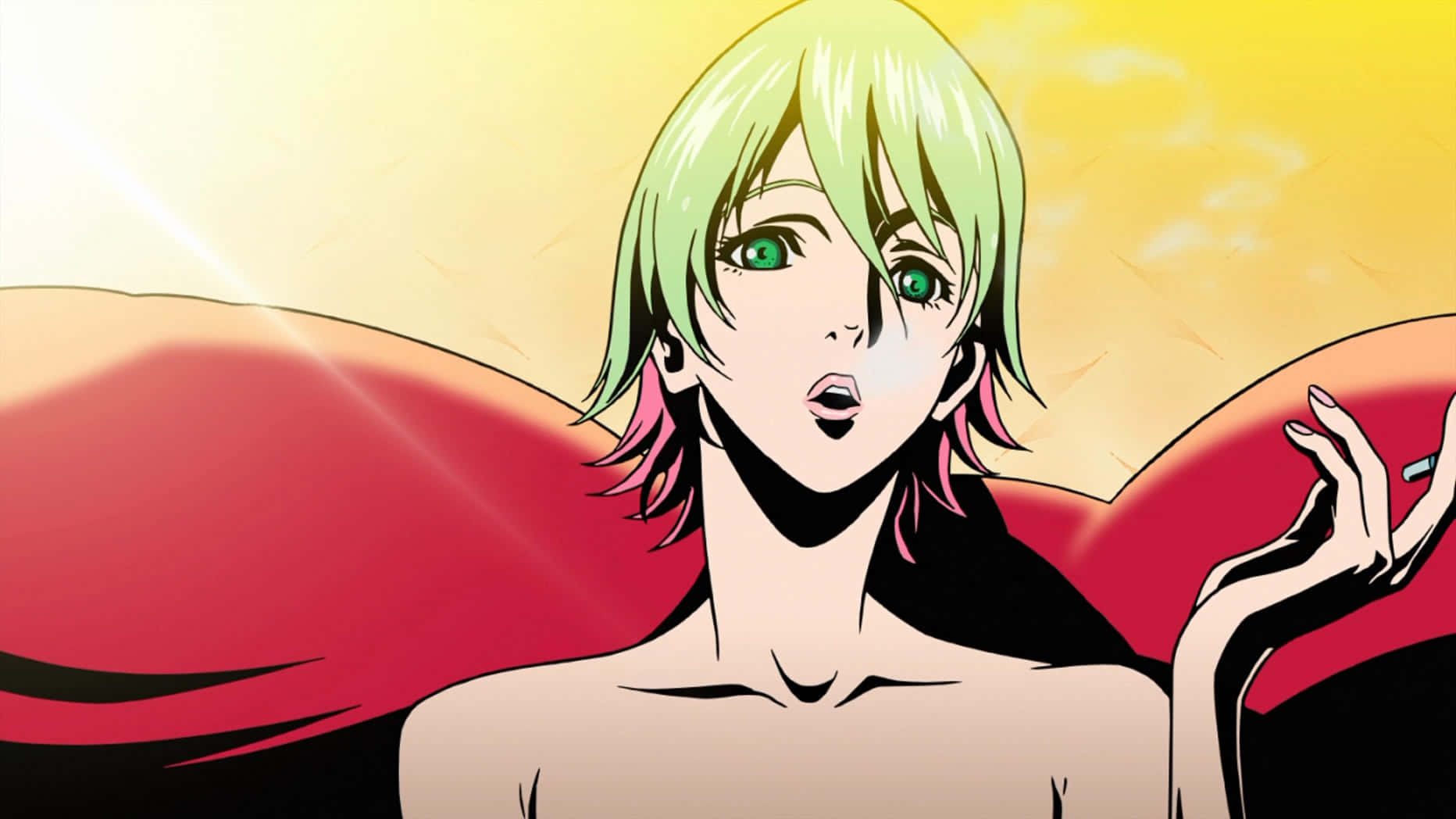 Redline, green-haired anime character, green eyes, HD Desktop Wallpaper