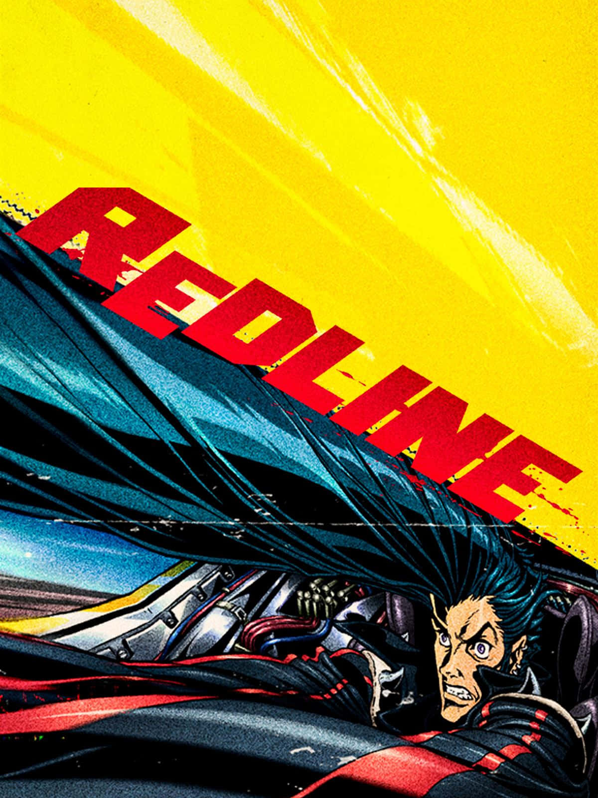 Redline, futuristic car, blazing yellow sky, HD Phone Wallpaper