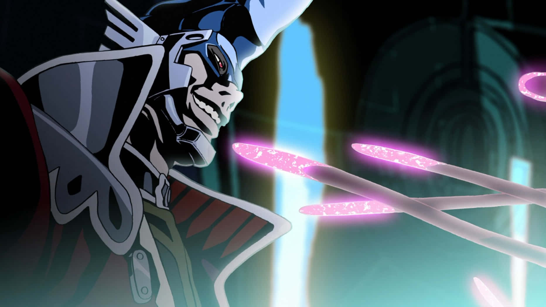 Redline, futuristic helmet, glowing pink energy blades, HD Desktop Wallpaper
