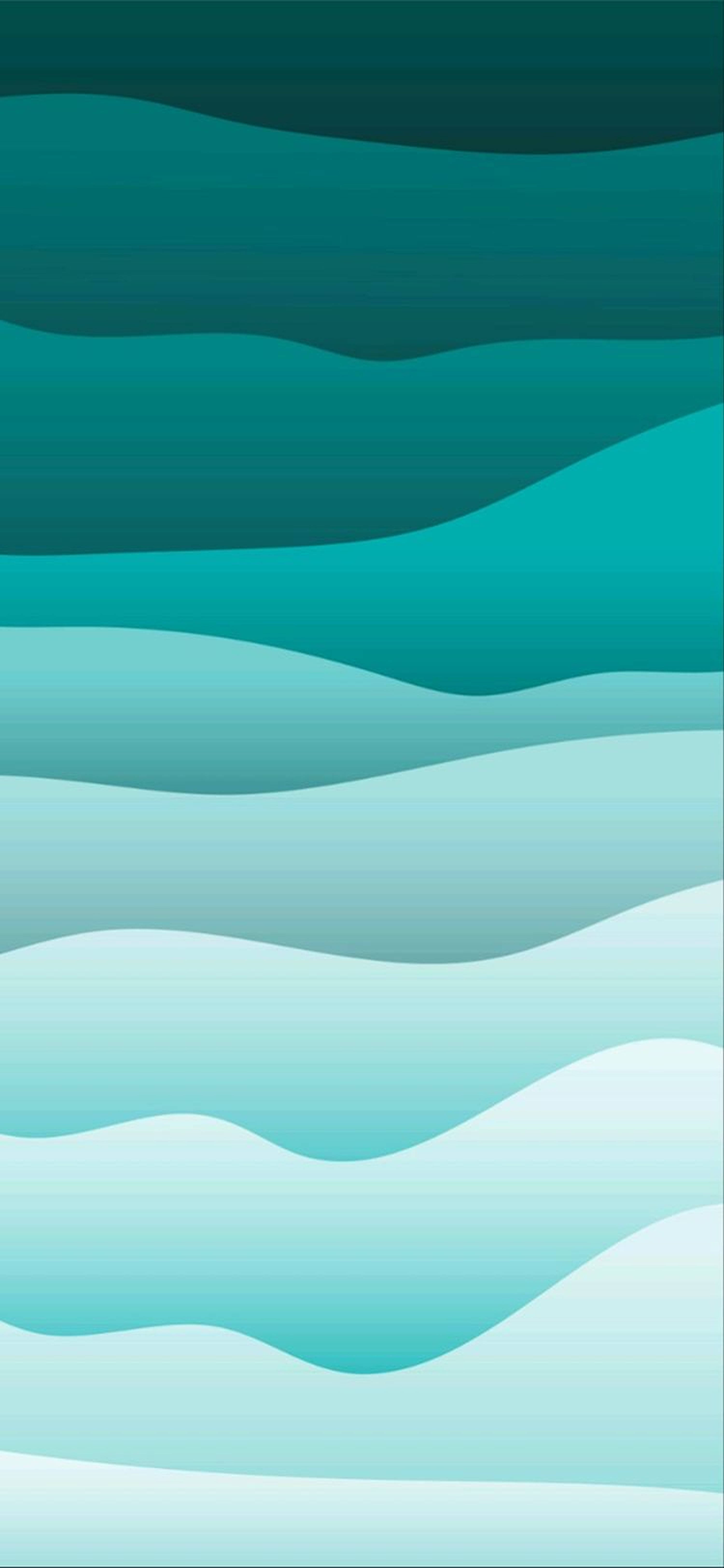 Redmi Note 9 Pro, abstract vector wave, gradient teal tones, 5K Phone Wallpaper