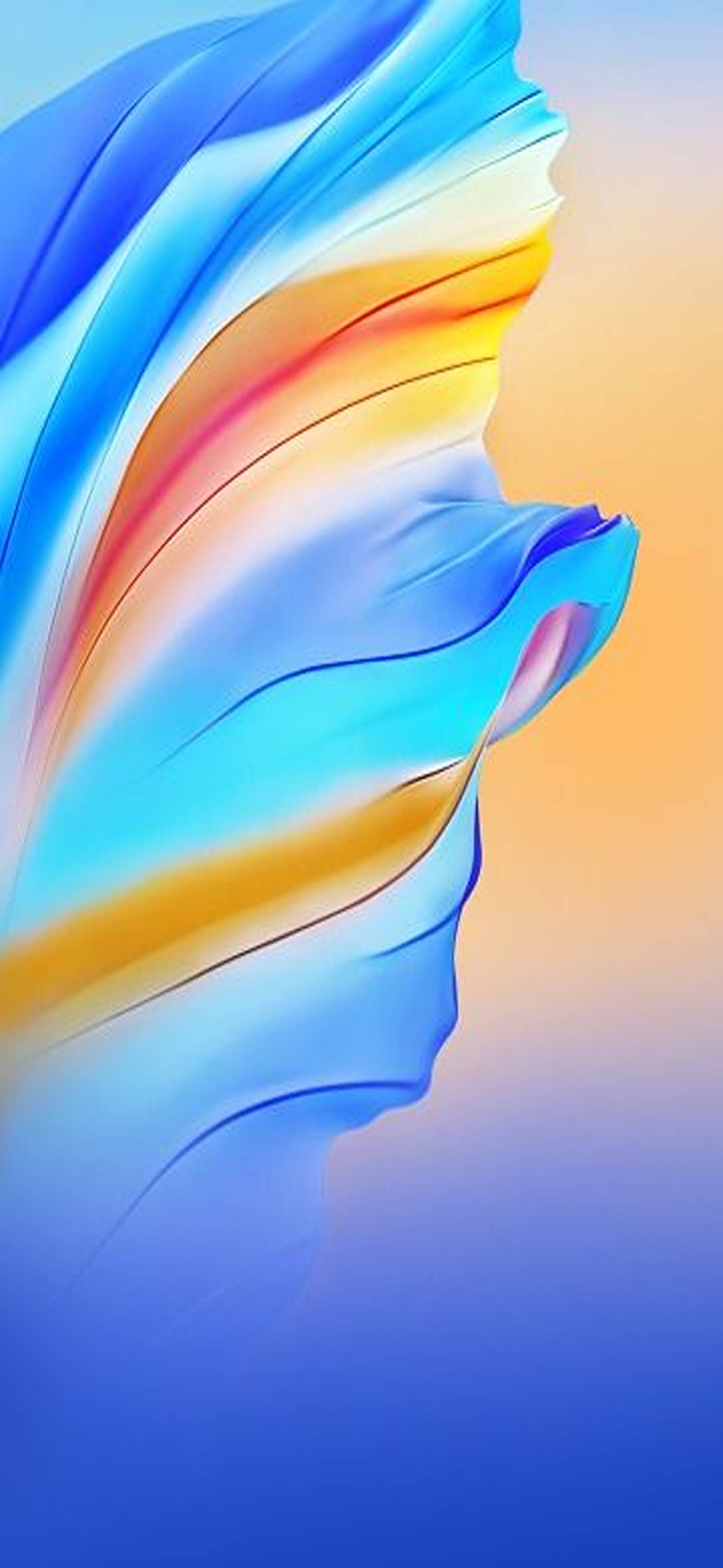 Redmi Note 9 Pro, blue, orange, 5K Phone Wallpaper