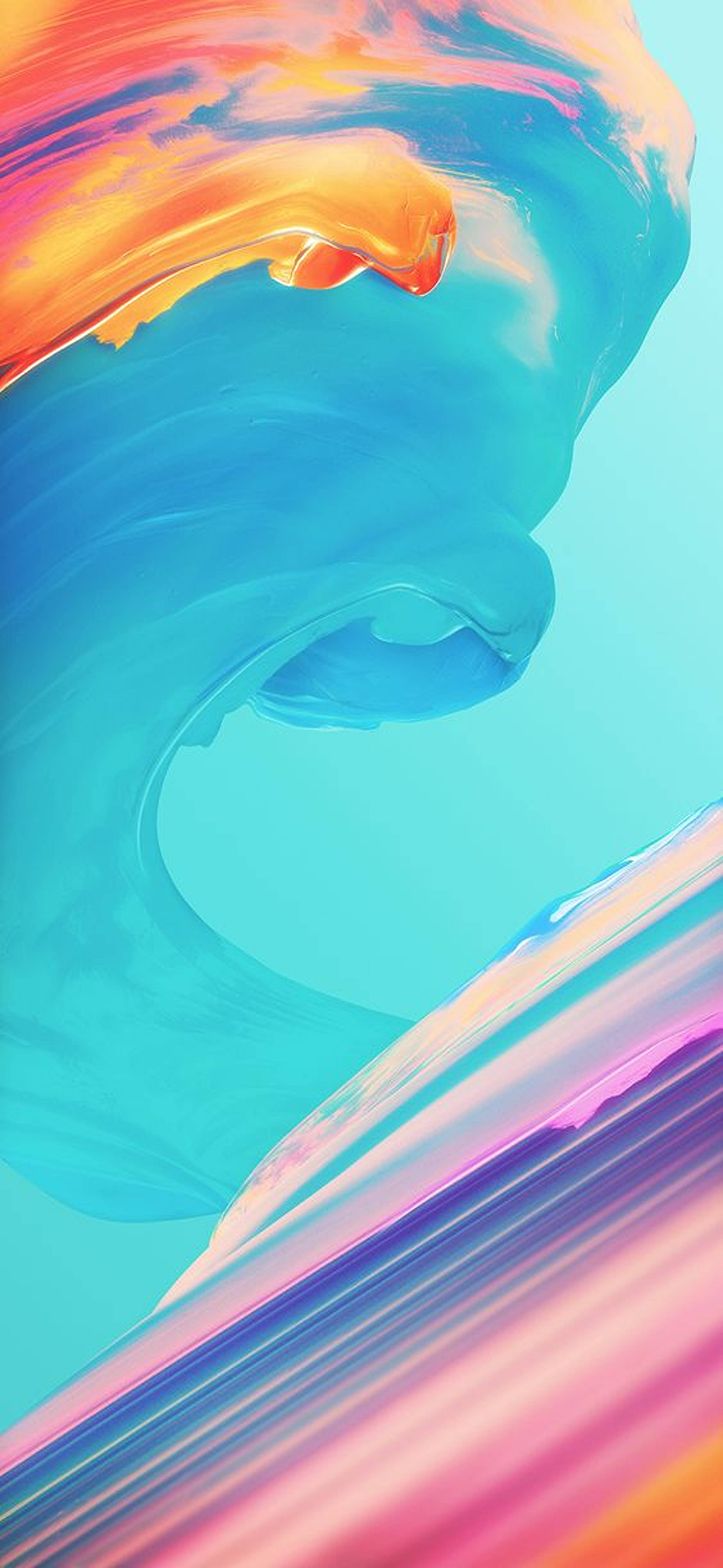 Redmi Note 9 Pro, turquoise blue, fiery orange pink, 5K Phone Wallpaper