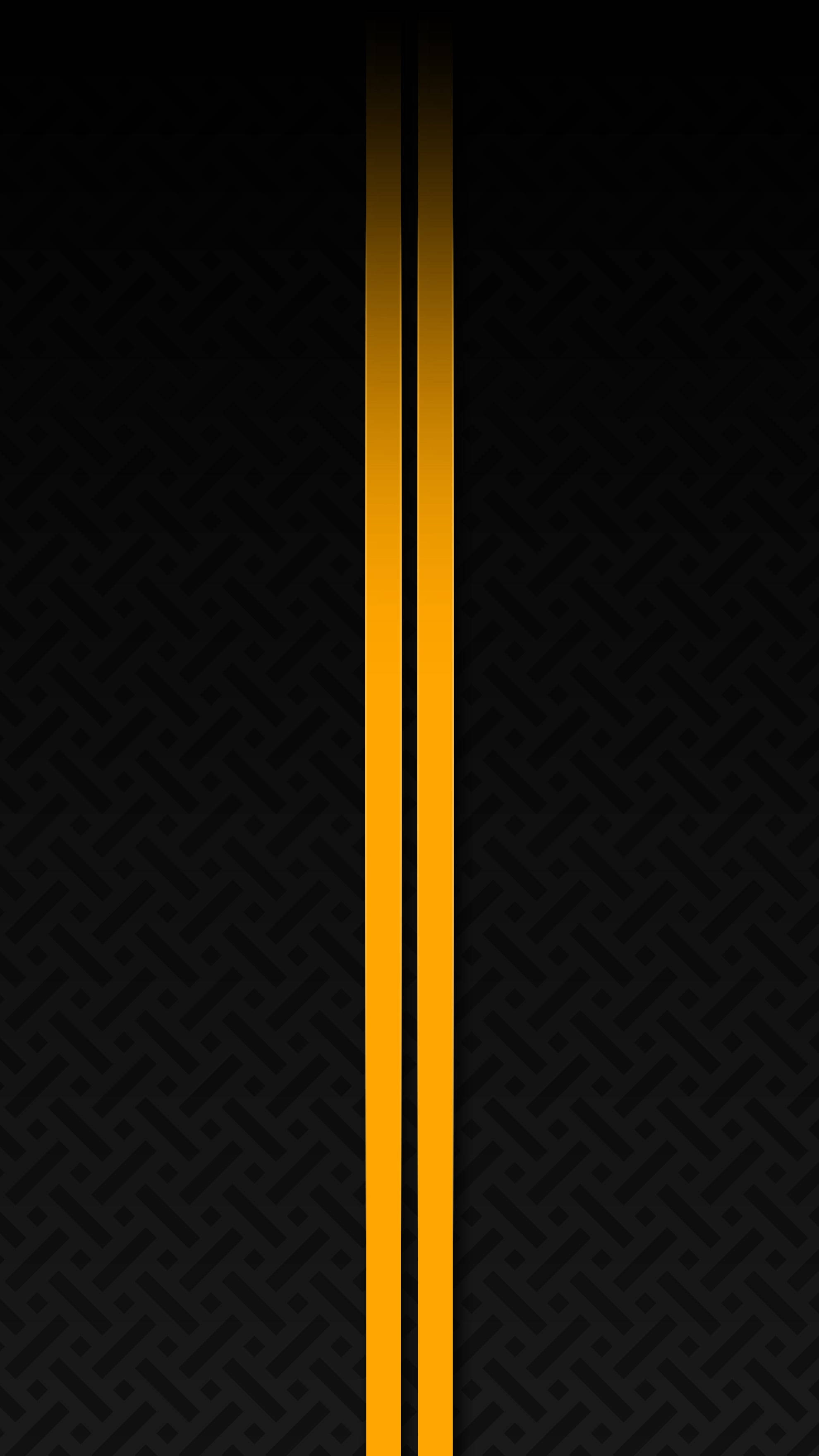 Redmi Note 9 Punch Hole, yellow lines, black diamond plate texture, 2K Phone Wallpaper