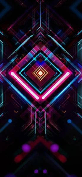 Redmi, 4K, neon geometric patterns, SD Phone Wallpaper