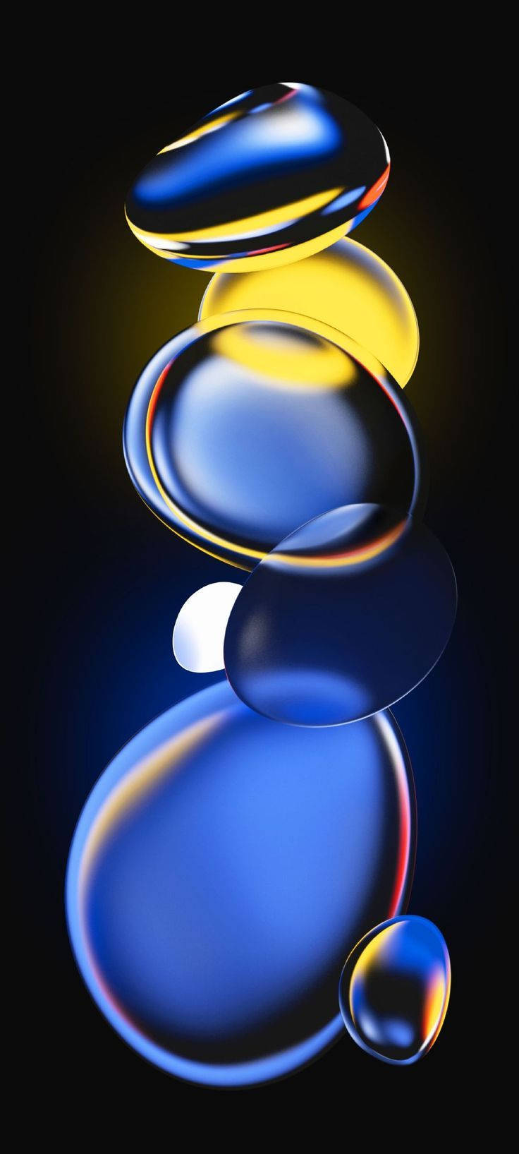 Redmi 9, 3D Water Droplets, translucent blue spheres, HD Phone Wallpaper
