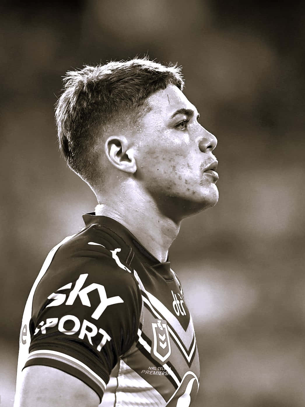 Reece Walsh, black and white jersey, rugby league player, HD Phone Wallpaper