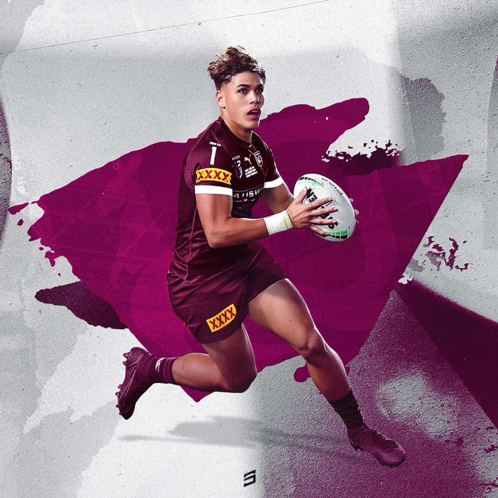 Reece Walsh, maroon uniform, textured white and magenta abstract background, SD Desktop Wallpaper