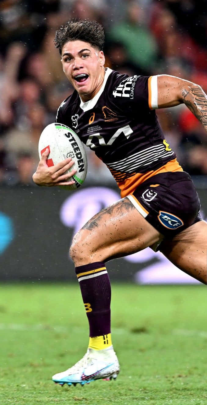 Reece Walsh, black and orange uniform, green field, HD Phone Wallpaper