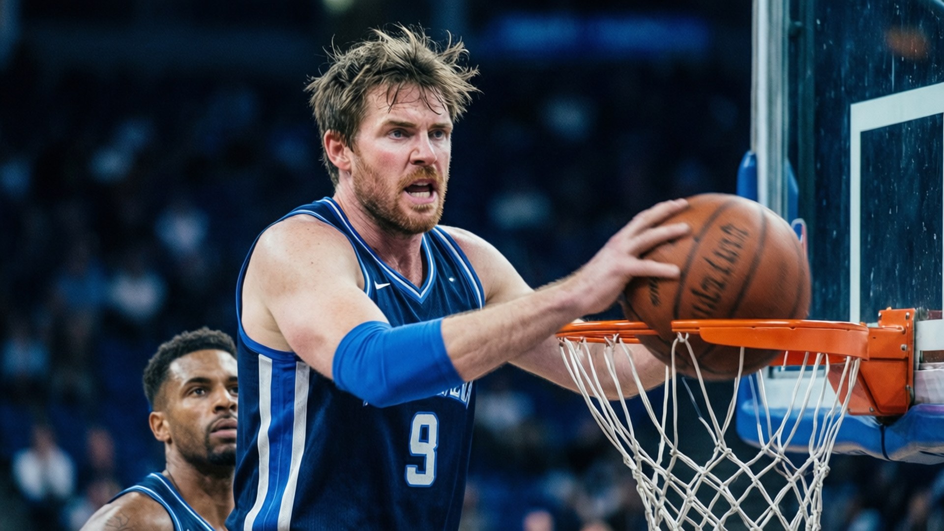 Reed Sheppard, drive to the basket, action shot, Full HD Desktop Wallpaper