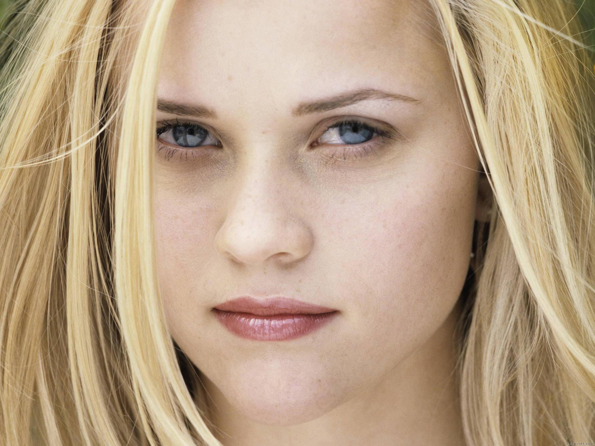 Reese Witherspoon, blue eyes, golden blonde hair, Full HD Desktop Wallpaper