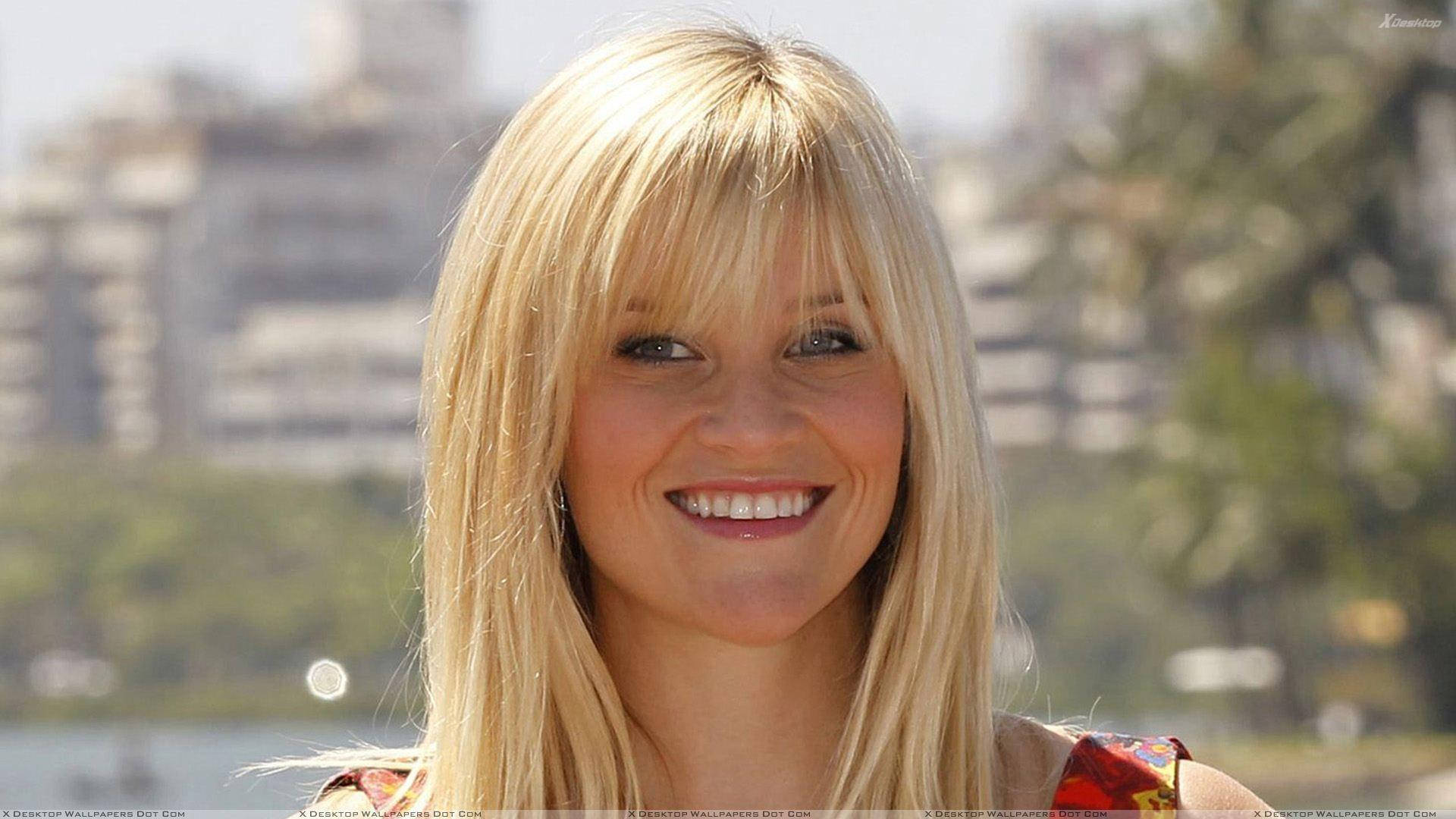 Reese Witherspoon, blonde, bright smile, Full HD Desktop Wallpaper