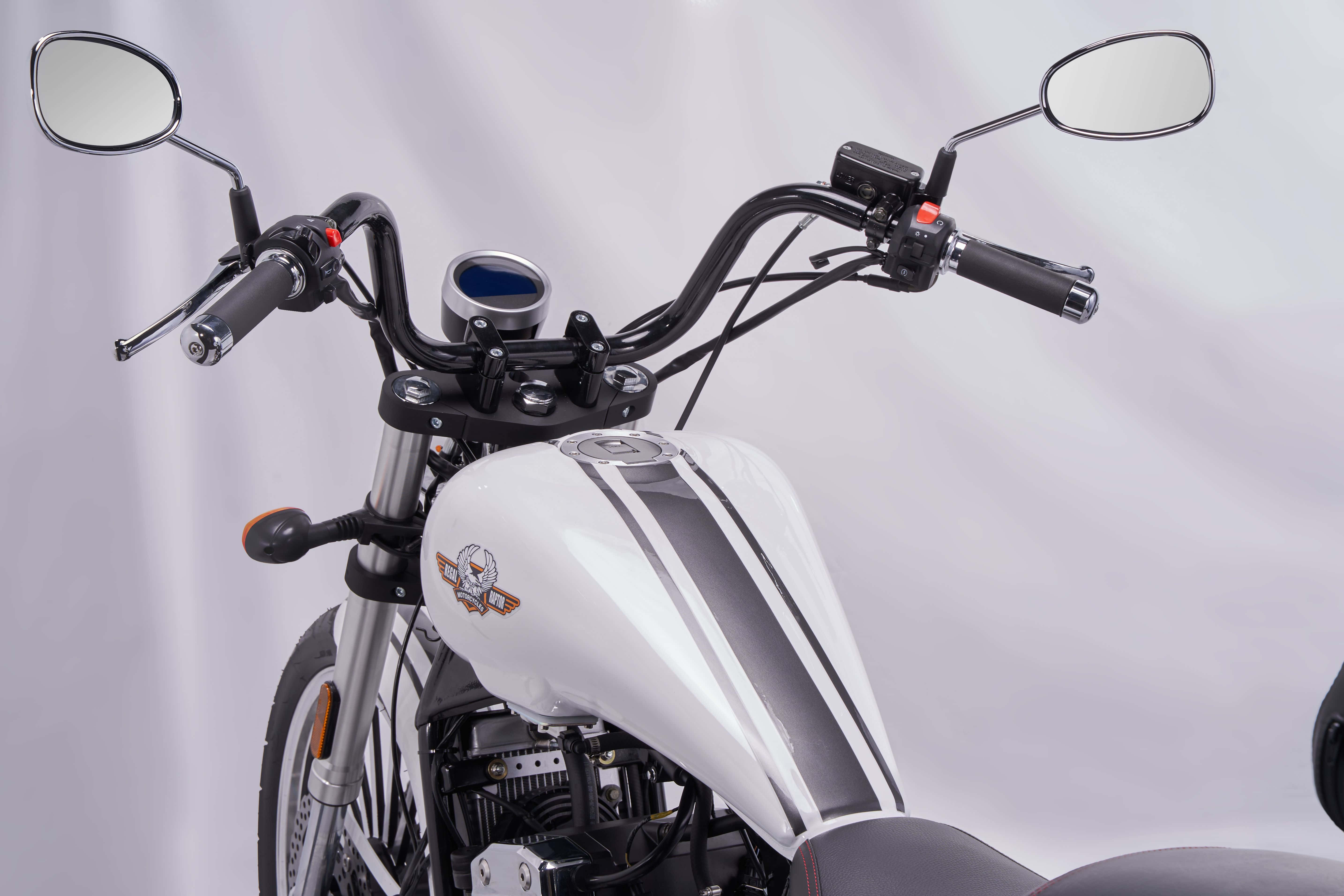 Regal Raptor, white motorcycle, black stripes, 5K Desktop Wallpaper